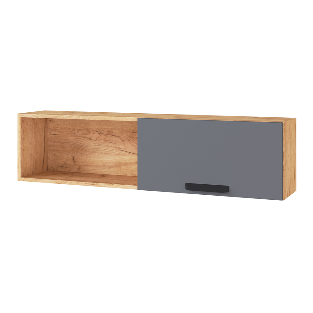 Полка навесная 1200 Квартет-13, дуб крафт/графит