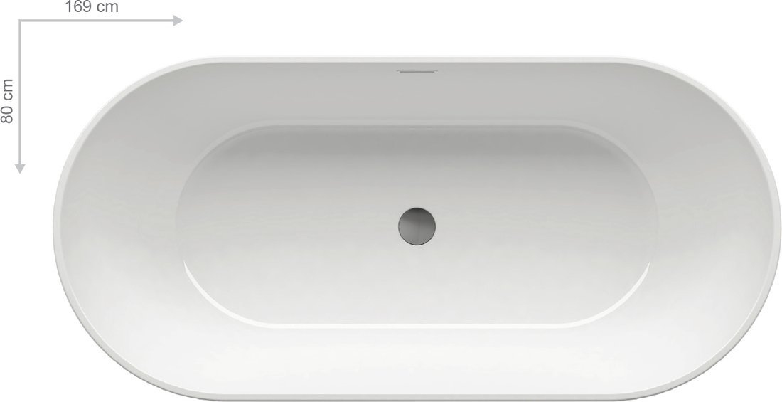 Ванна FREEDOM 1690х800 белая отдельностоящая (включает слив)