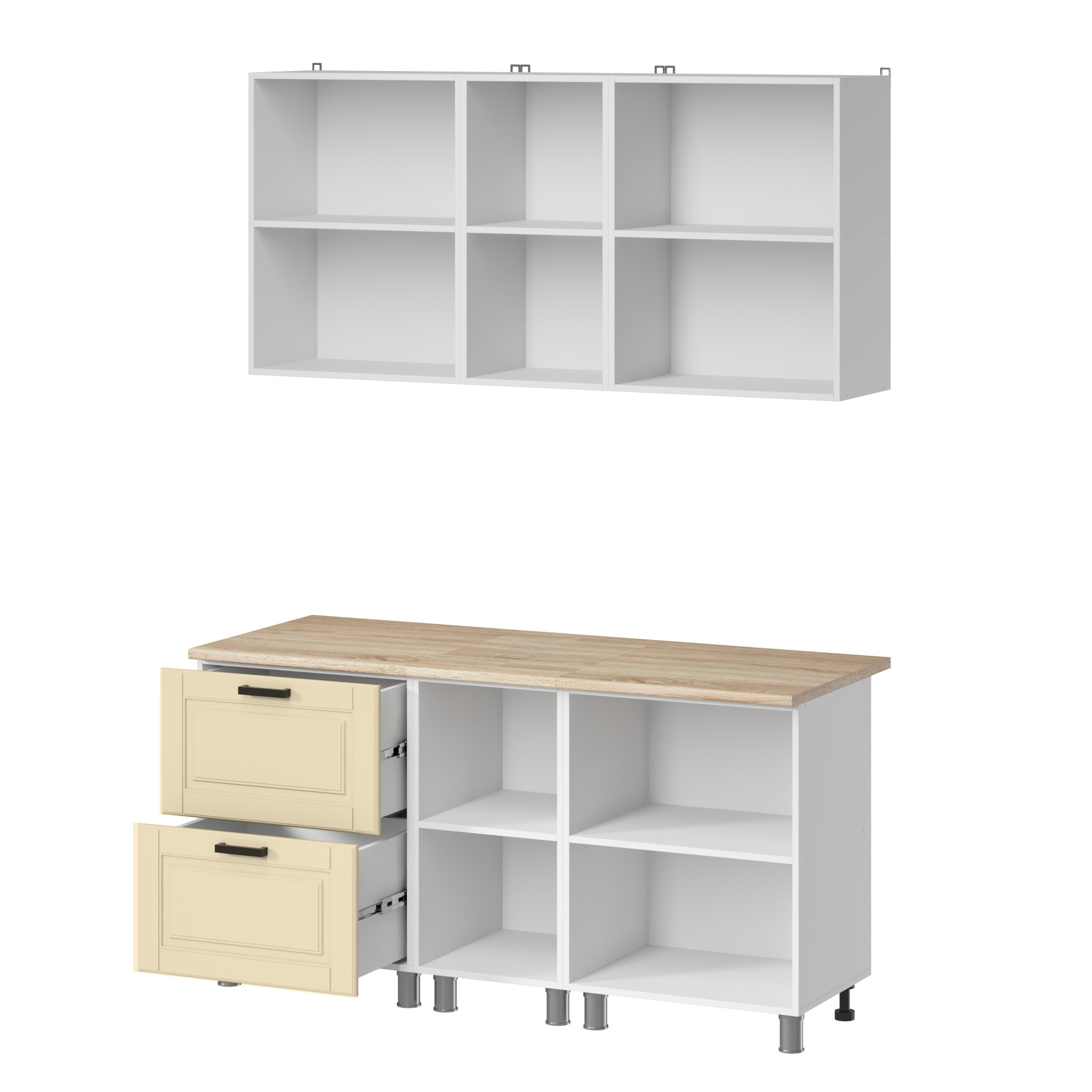 МК Аленушка 1,6м в.4 Астра Крем,скоба черный,сонома