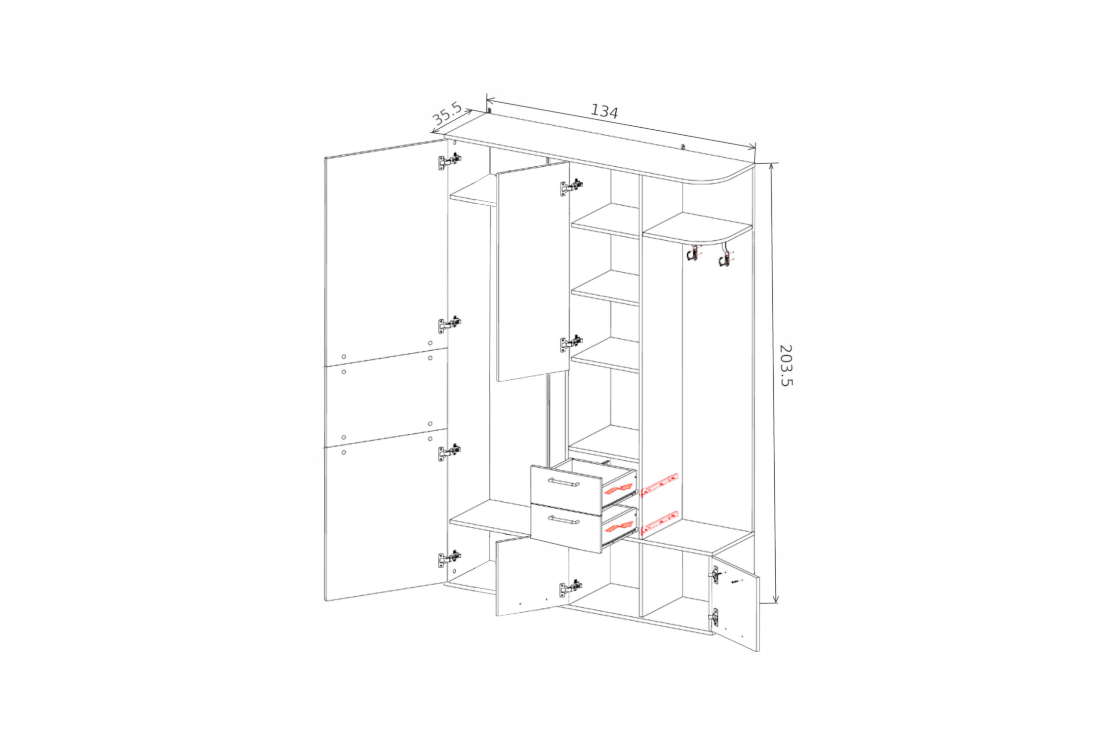 Прихожая Диана дуб феррара / дуб кремона