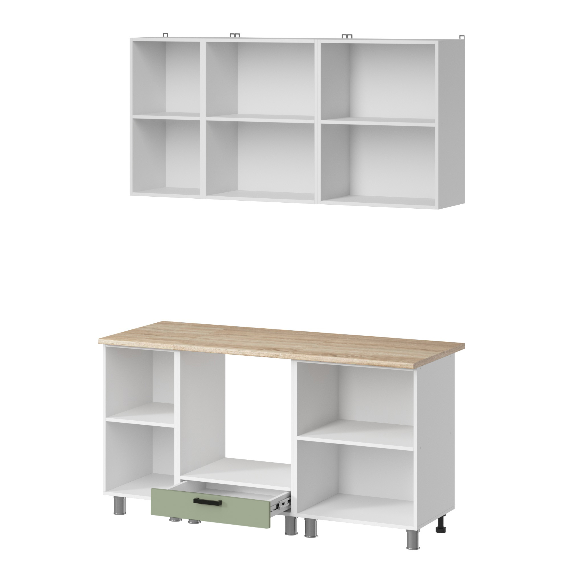 МК Аленушка 1,6м в.6 Астра Фисташка,скоба черный,сонома