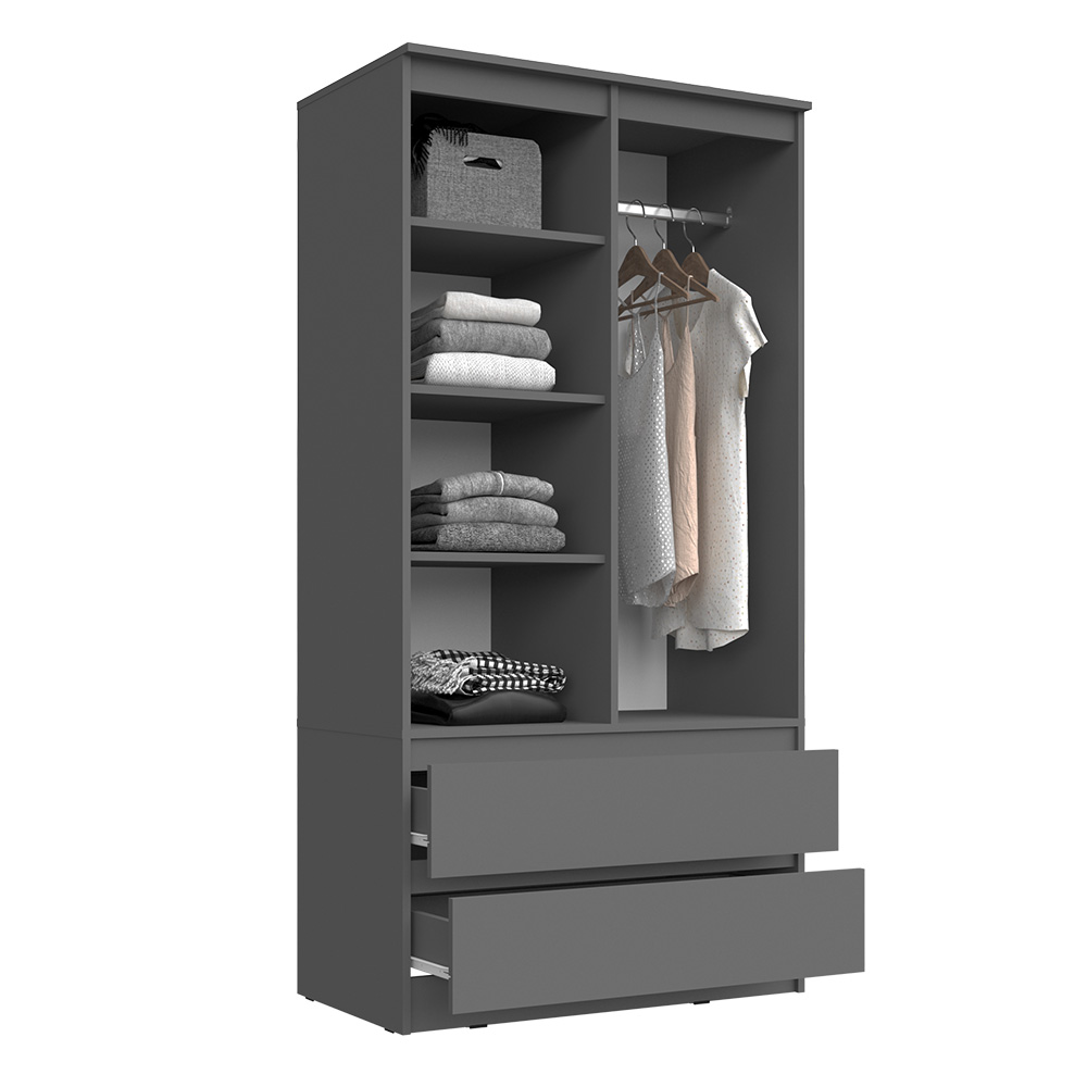 Шкаф двухстворчатый Челси, Графит