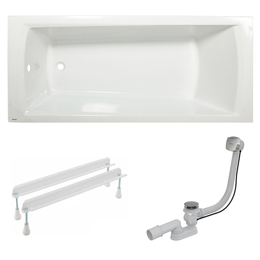 SET DOMINO PLUS (3 в 1)(ванна C631R00000+опора CY00030000+слив квадратный X01507)