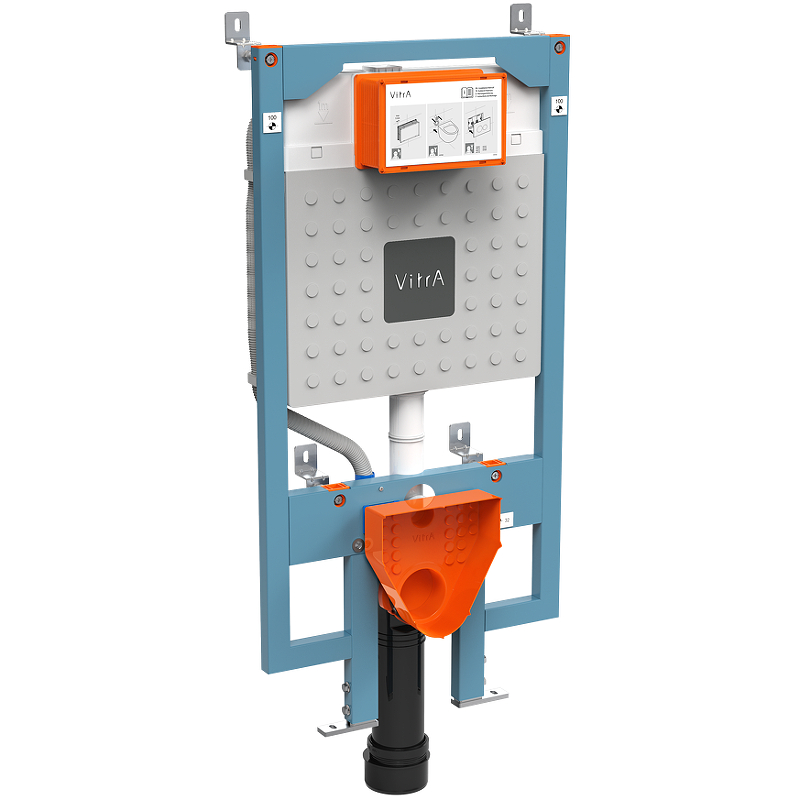 768-5800-01 V8 Cистема инсталляции для унитазов, 3/6 л, глубина установки 9–12 см. Все крепежи в комплекте (к стене и к полу)