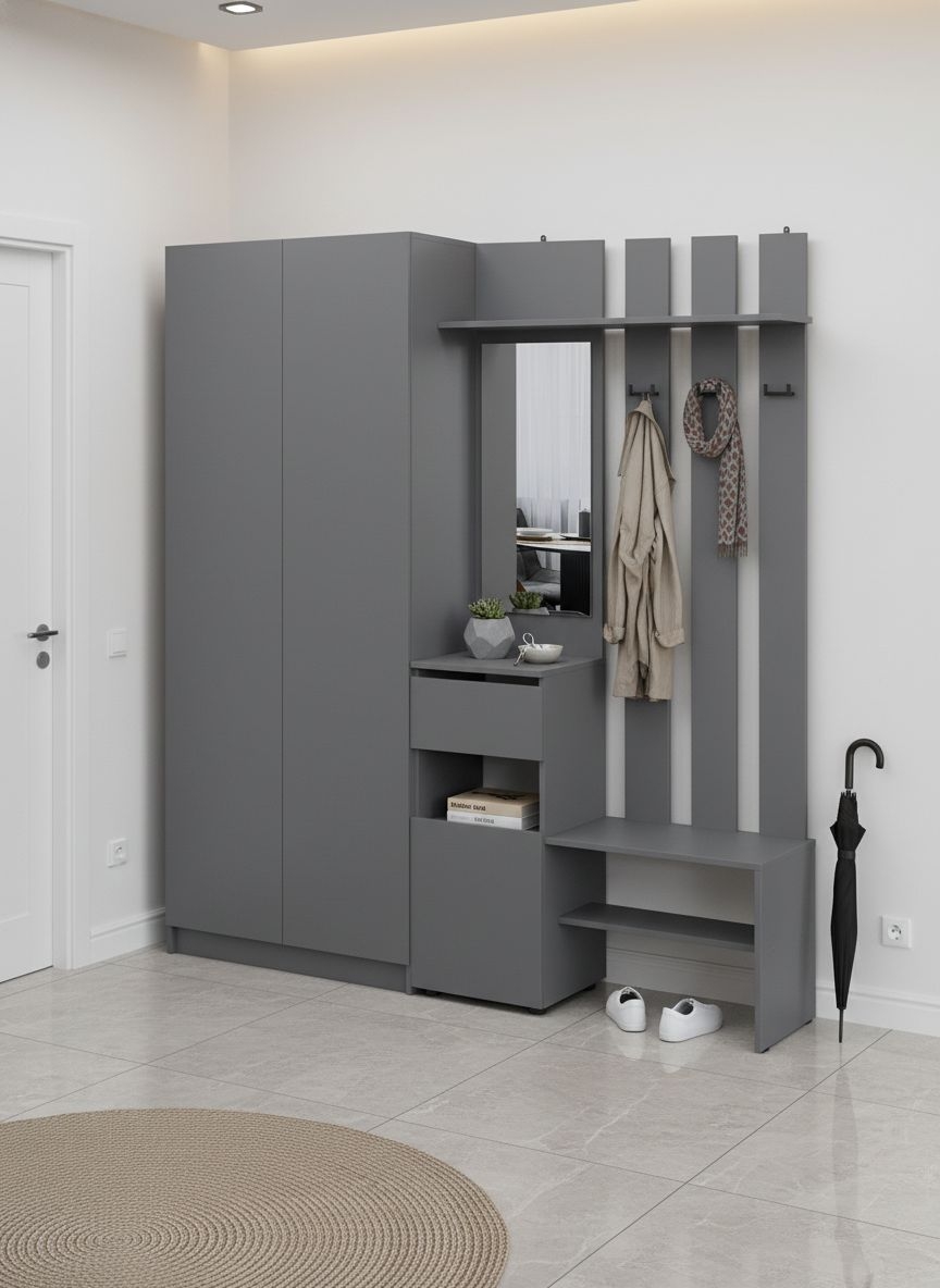 Прихожая Бали, Графит. Комплект 9