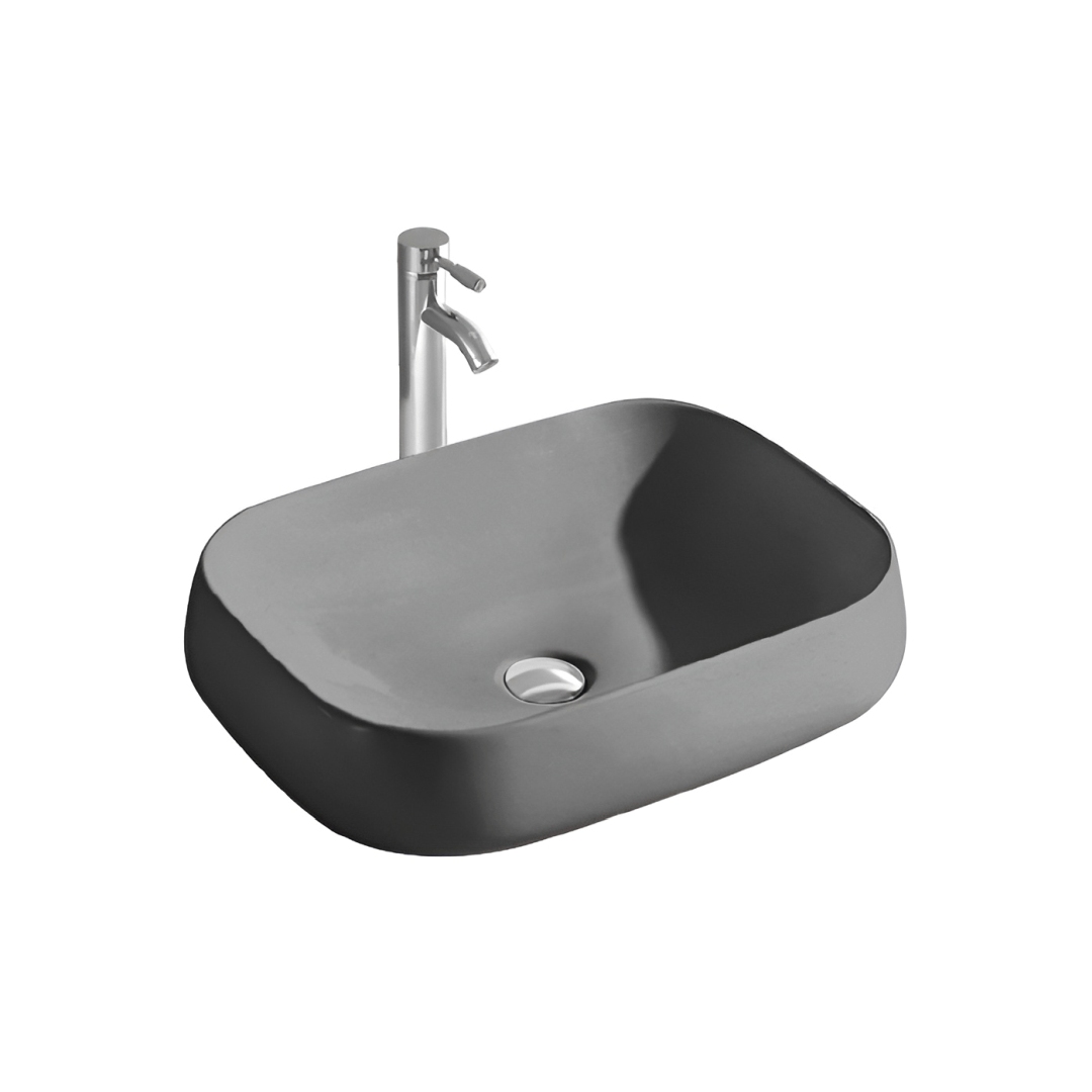 AQ5526-MG раковина 560*420*140 для установки на столешницу, матовый серый
