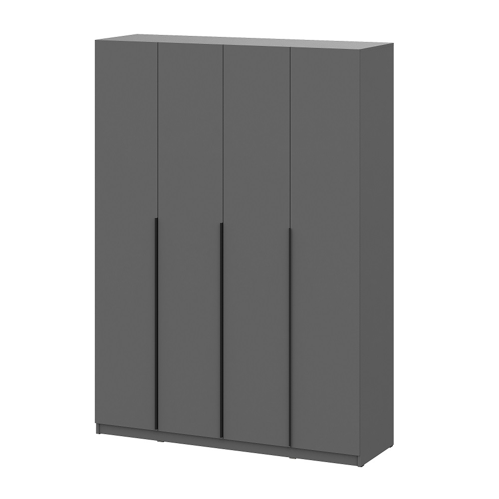 Шкаф распашной с наполнением (11 полок + штанга) ШК 5 (1600), Графит