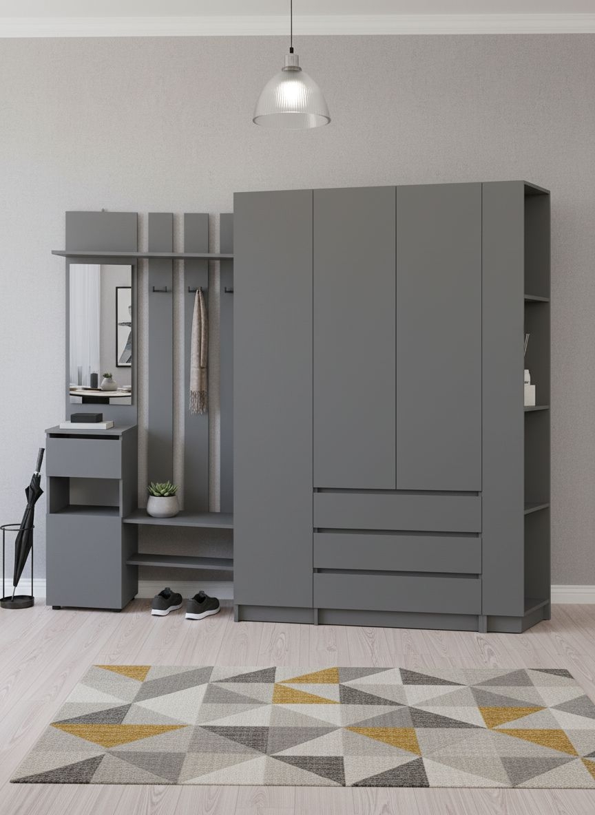 Прихожая Бали, Графит. Комплект 8