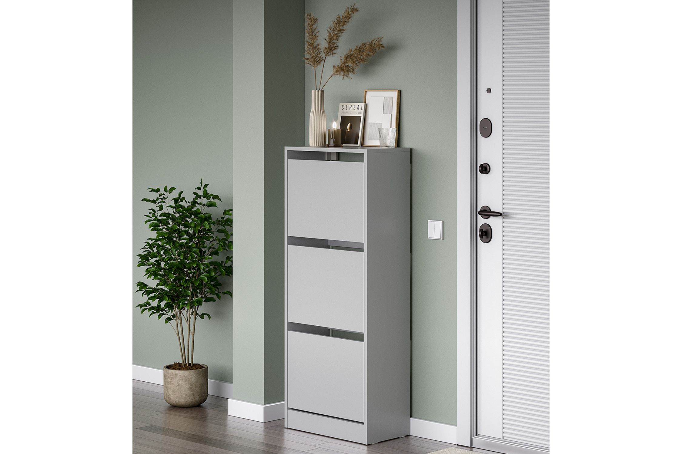 Обувница Айден 601 серый