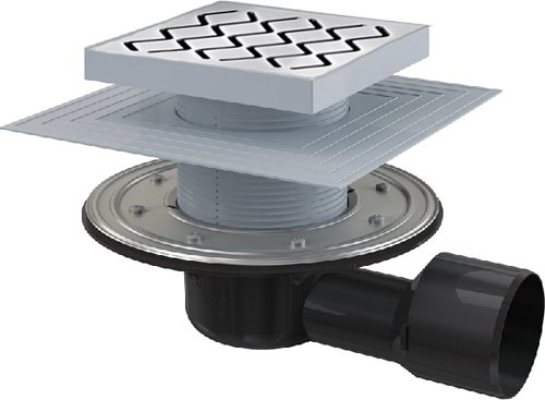 Сливной трап SN501 105х105/50 - stainless