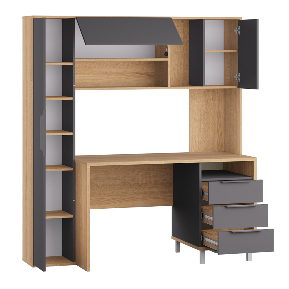 Стол рабочий Комфорт 12.95 N, Дуб сонома, Темно-серый