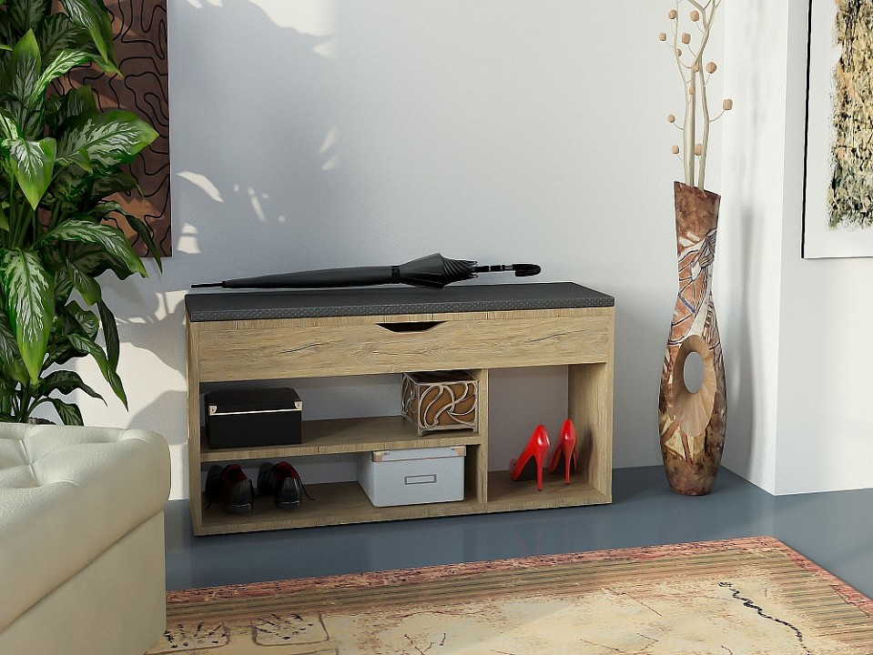 Банкетка-стеллаж для обуви ПМ-291.07