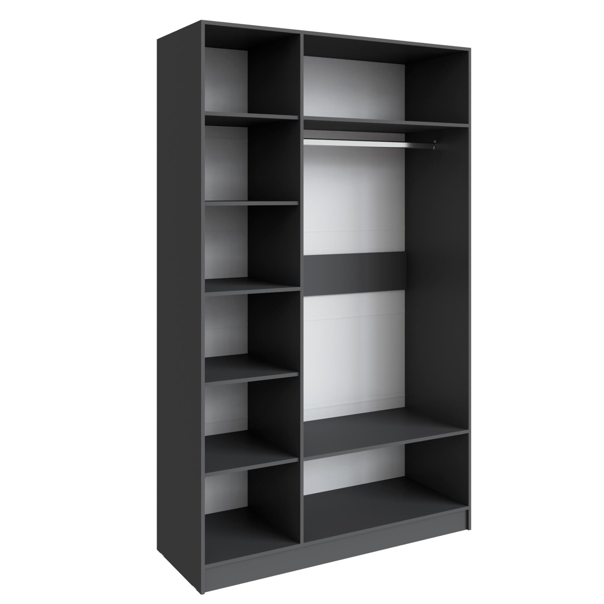 Шкаф Мадрид (1,4) с зеркалом графит серый