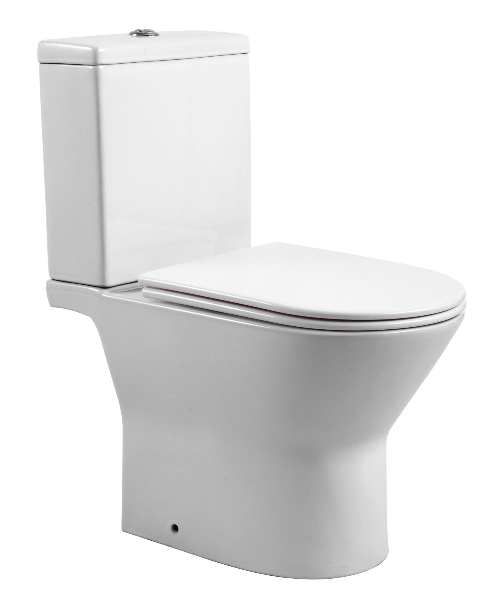 AQ2785-00 ЛЕОН Унитаз напольный с бачком 595*370*815, горизонтальный выпуск, тонкое сиденье с механизмом плавного опускания, крепеж