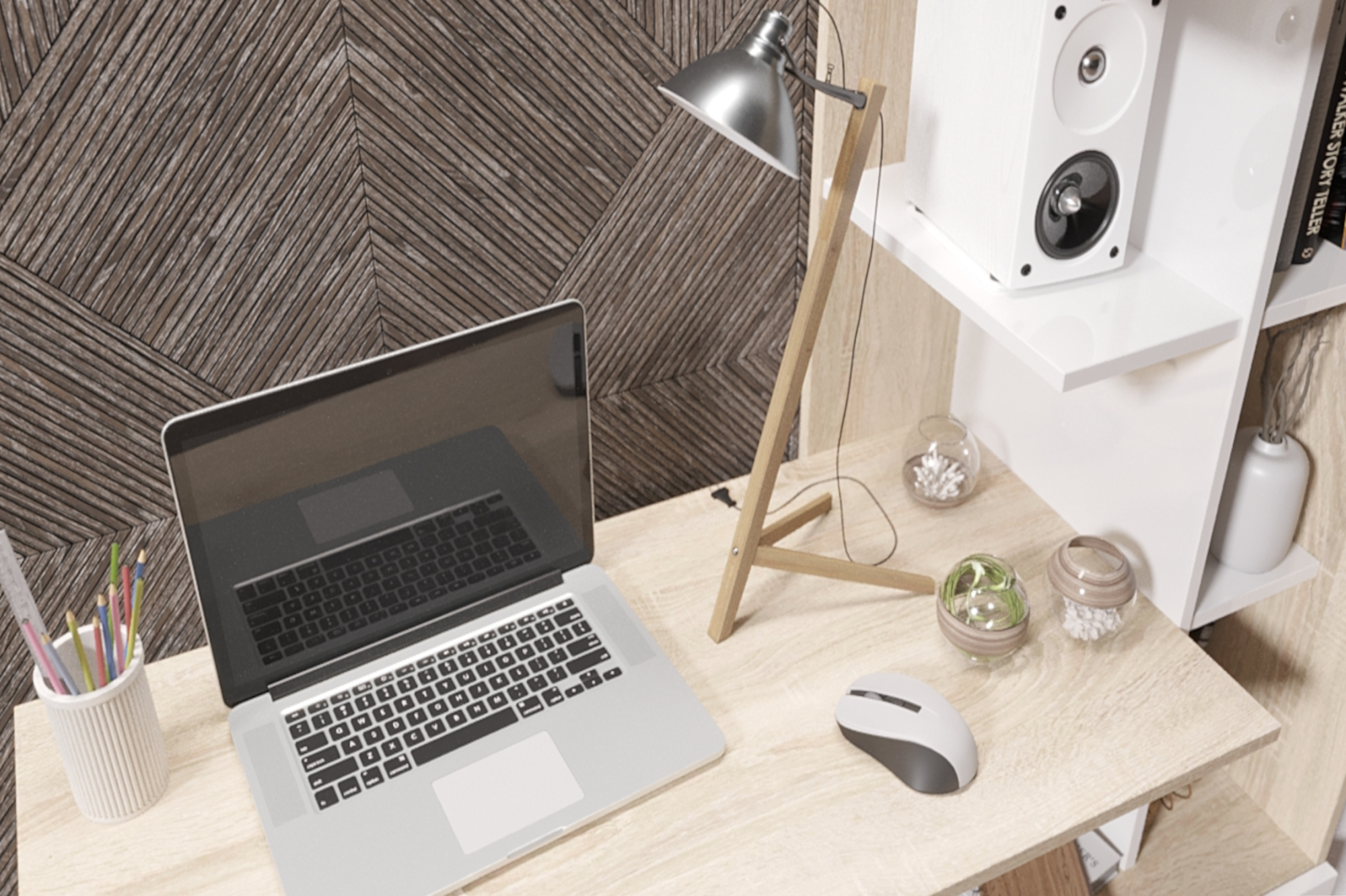 Стол компьютерный №2 дуб сонома / белый