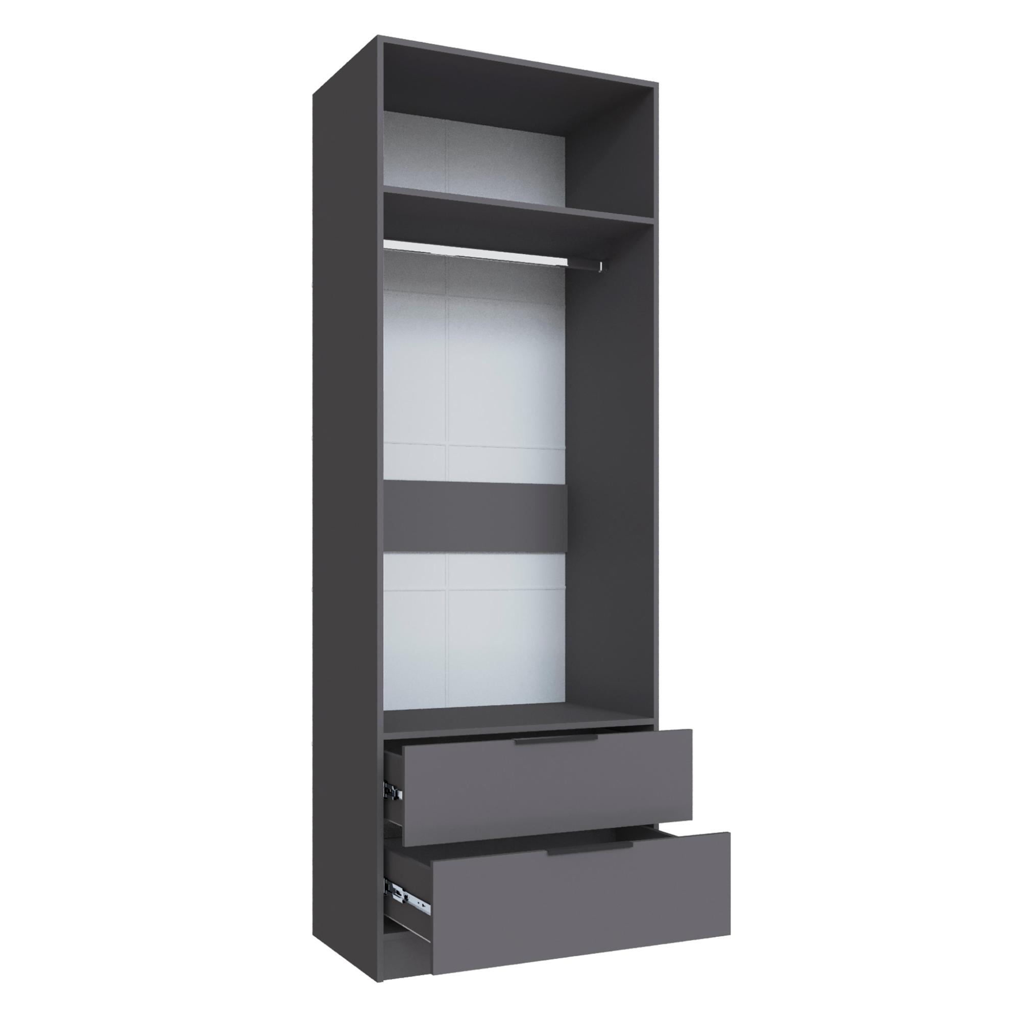 Шкаф Мадрид (0,8) с 2 ящ. без зеркала графит серый