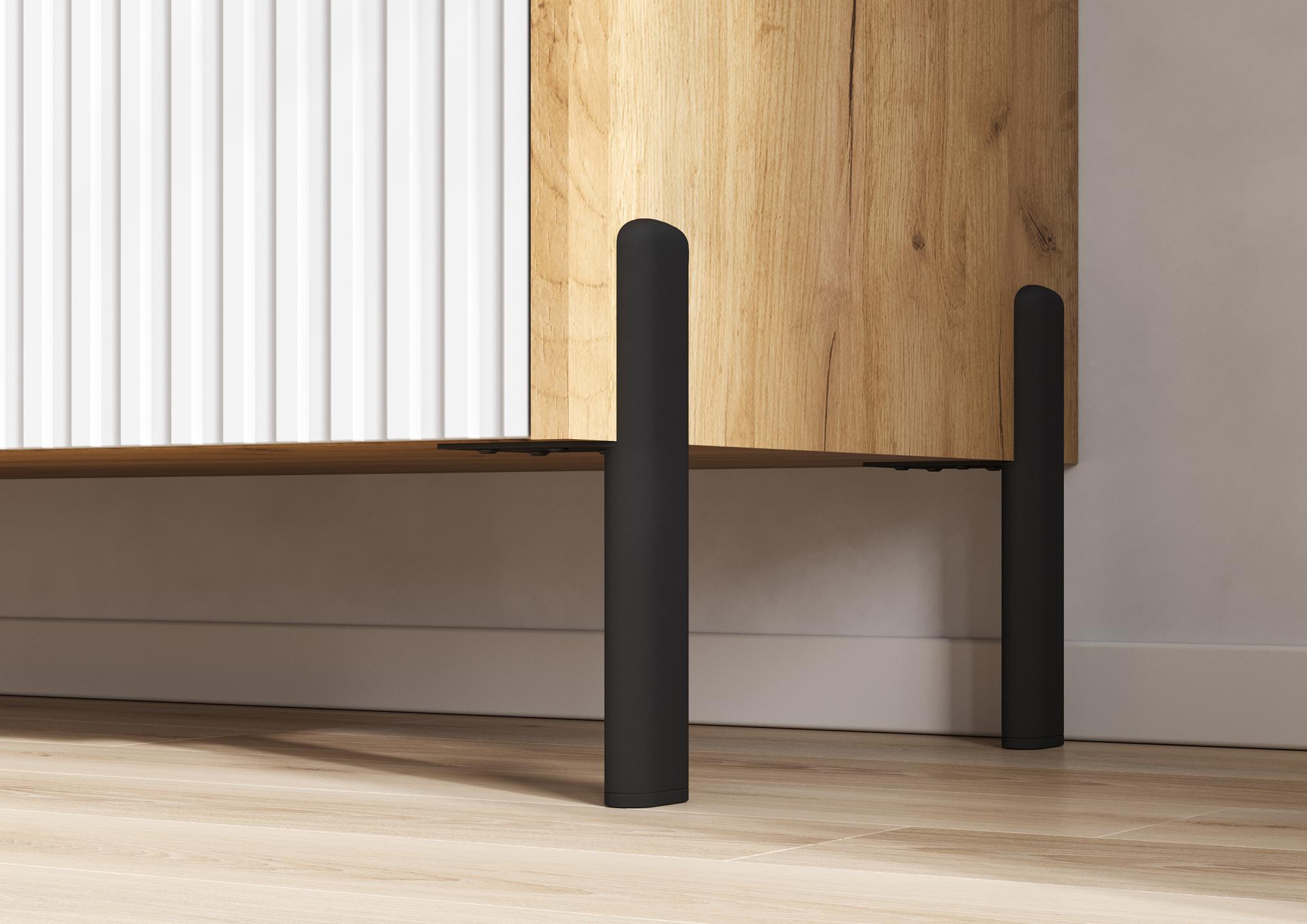 Комод Оливия (металл), Дуб Крафт, Браш Вайт