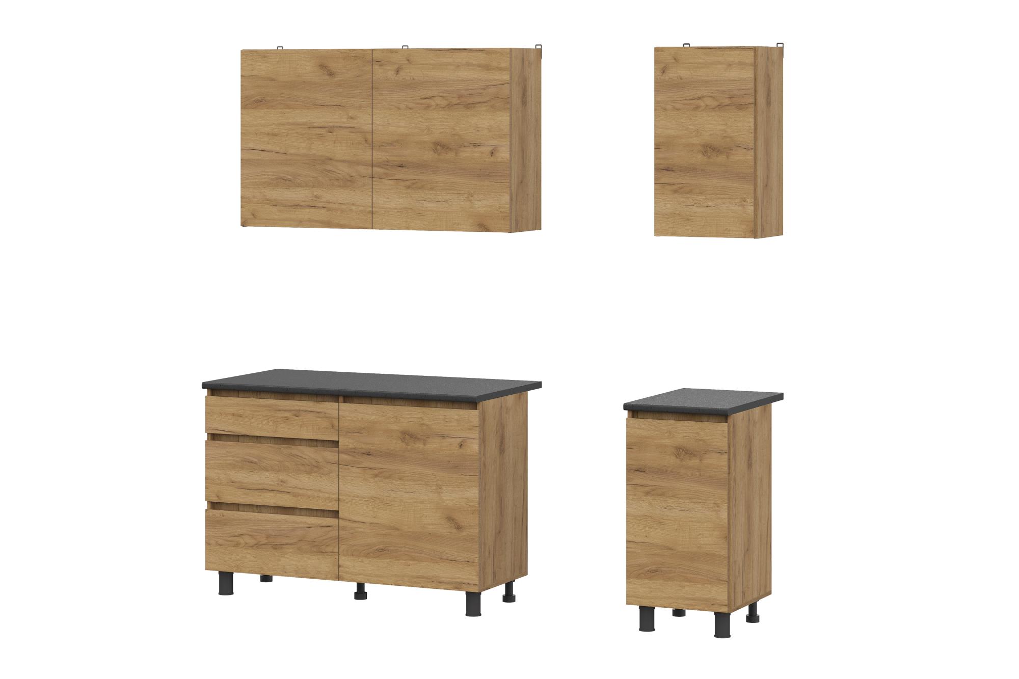 Готовая кухня Денвер 1.6 м, дуб золотой