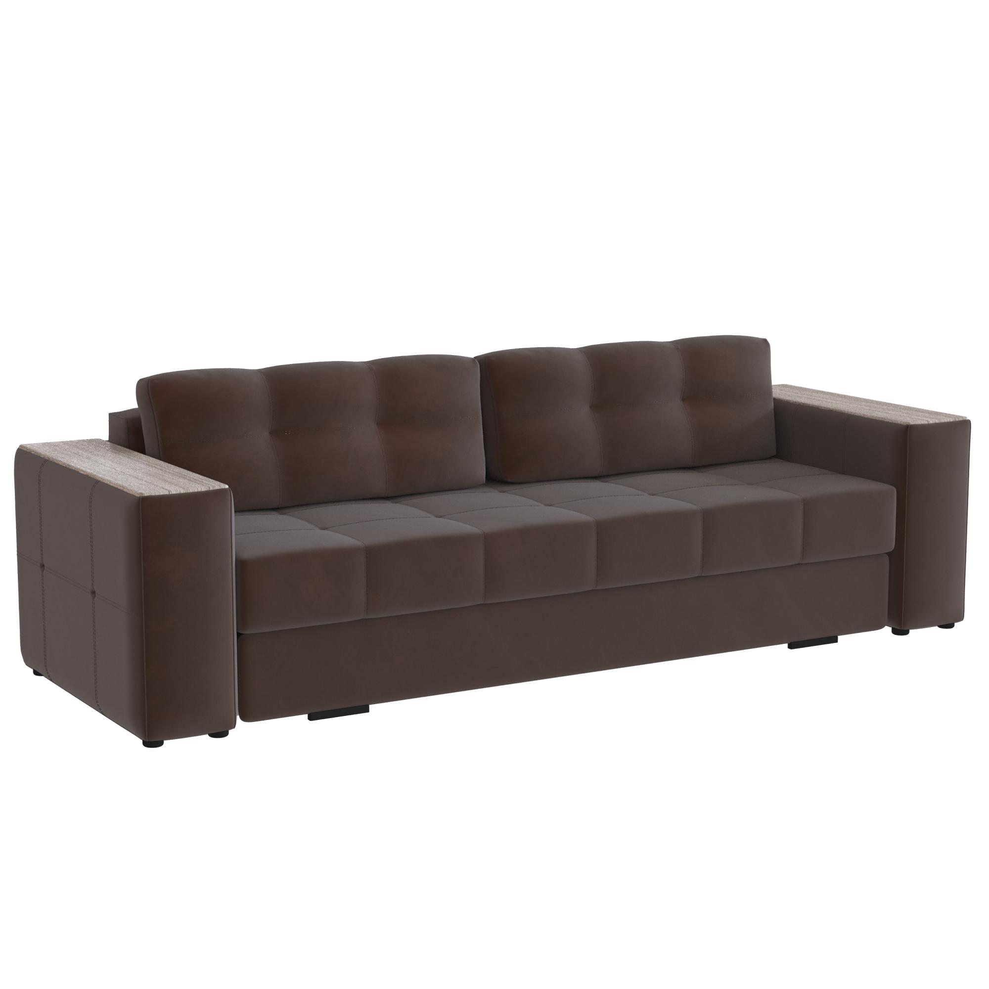 Диван раскладной Нави, коричневый/мдф сандал белый