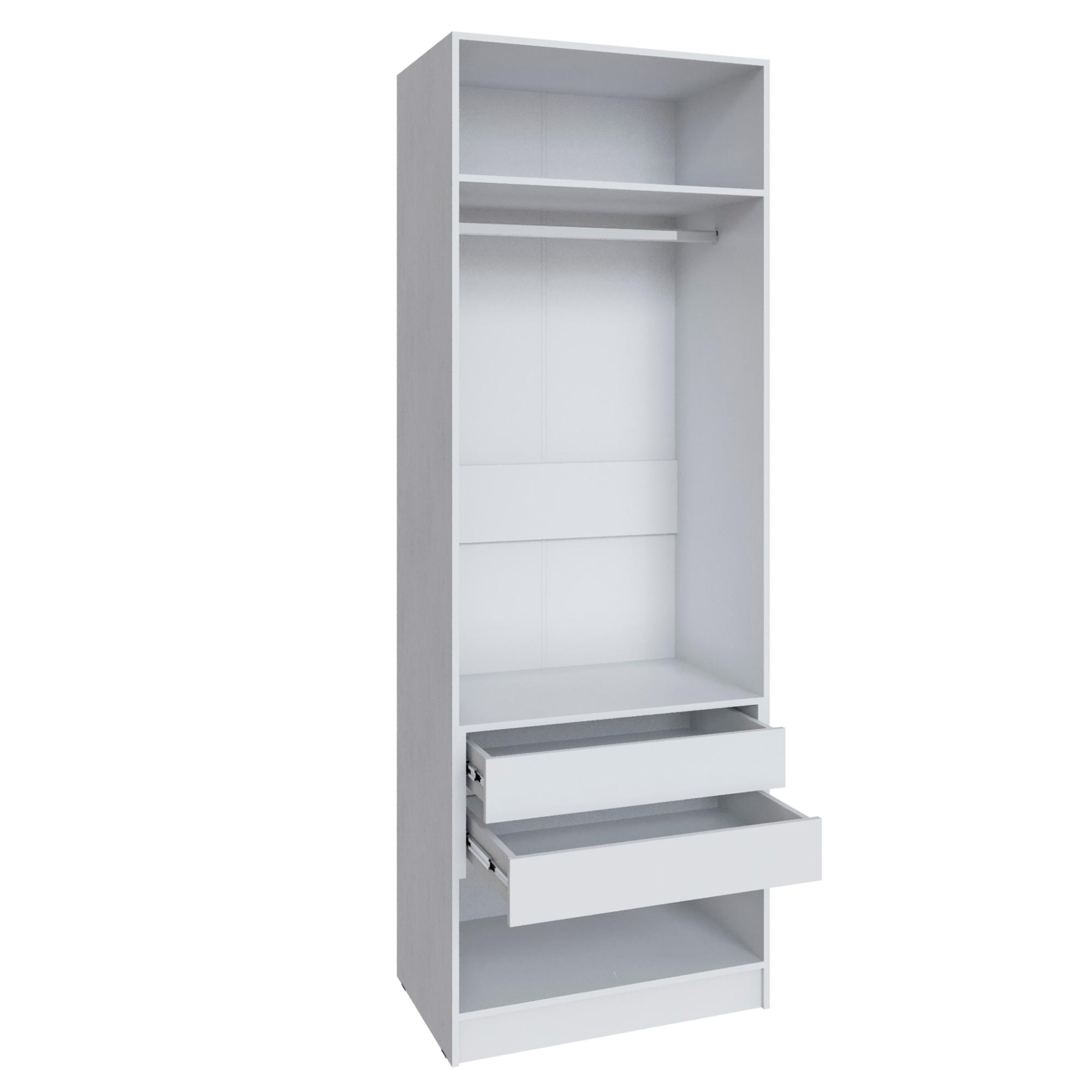 Шкаф Мадрид (0,8) с 2 ящ. внутри без зеркала белый