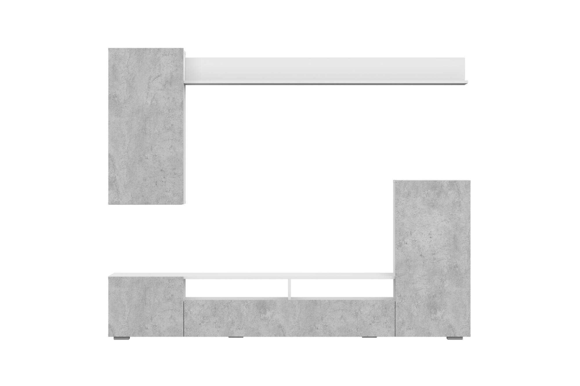 Гостиная Берн белый / цемент светлый