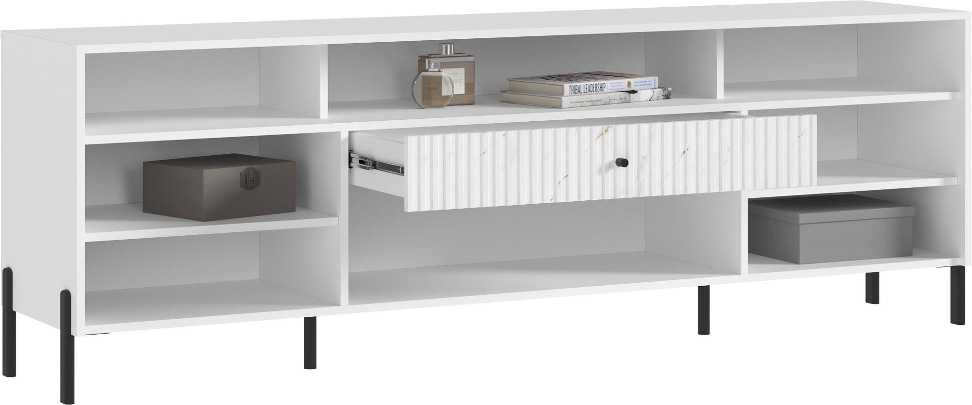 Тумба ТВ Оливия (металл), Белый, Мрамор золото