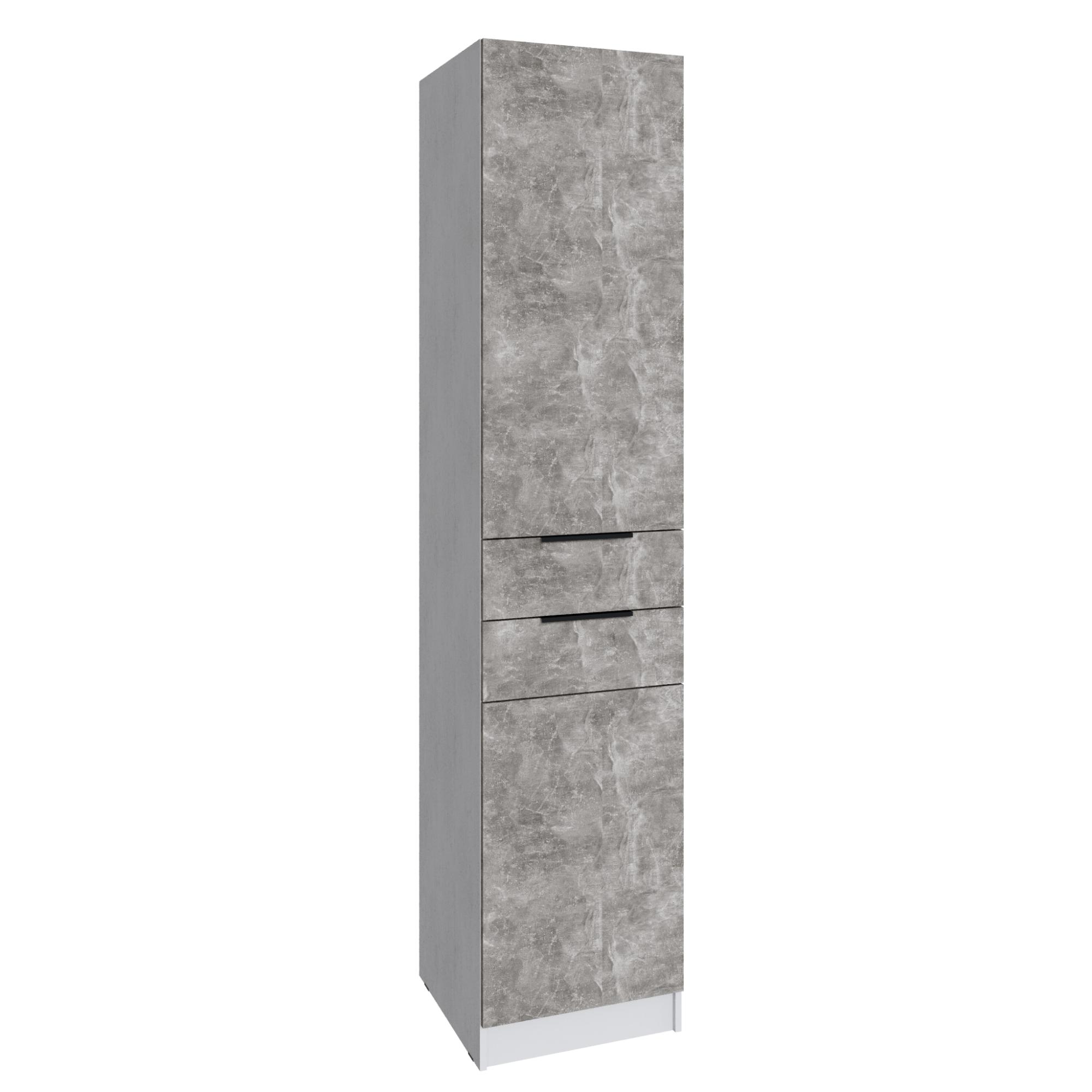 Шкаф Мадрид (0,5) с 2 ящиками белый/ателье светлое