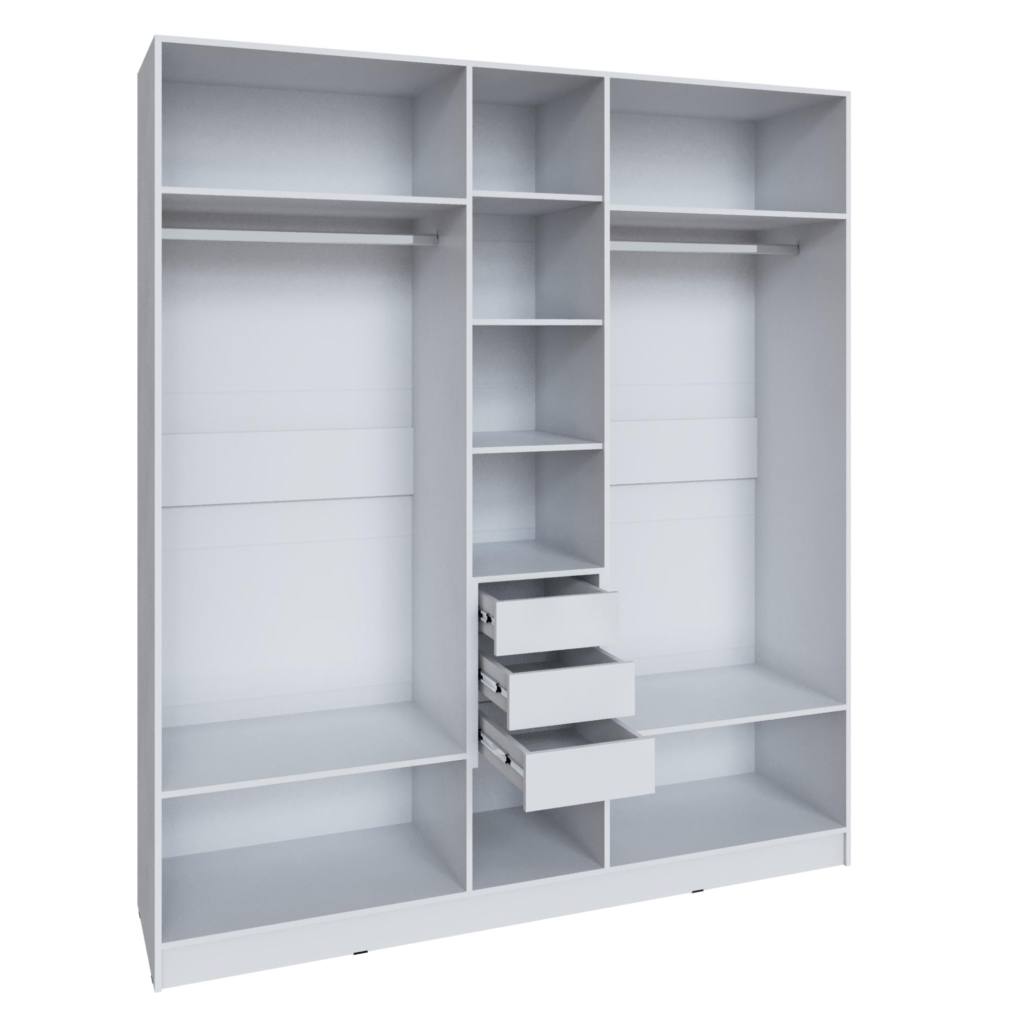 Шкаф Мадрид (2,0) с 3 ящ. внутри без зеркала белый/ателье светлое