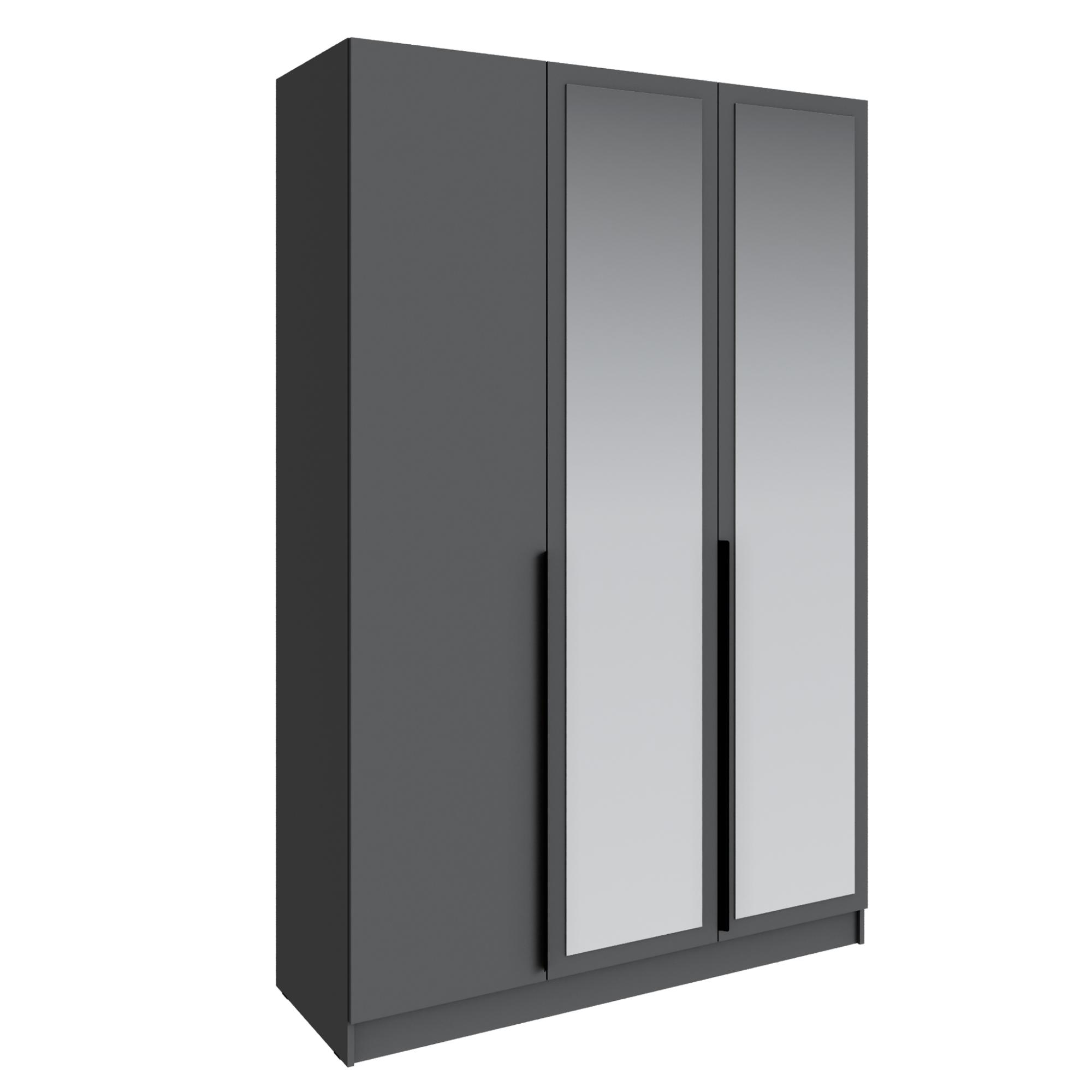 Шкаф Мадрид (1,5) с зеркалом графит серый