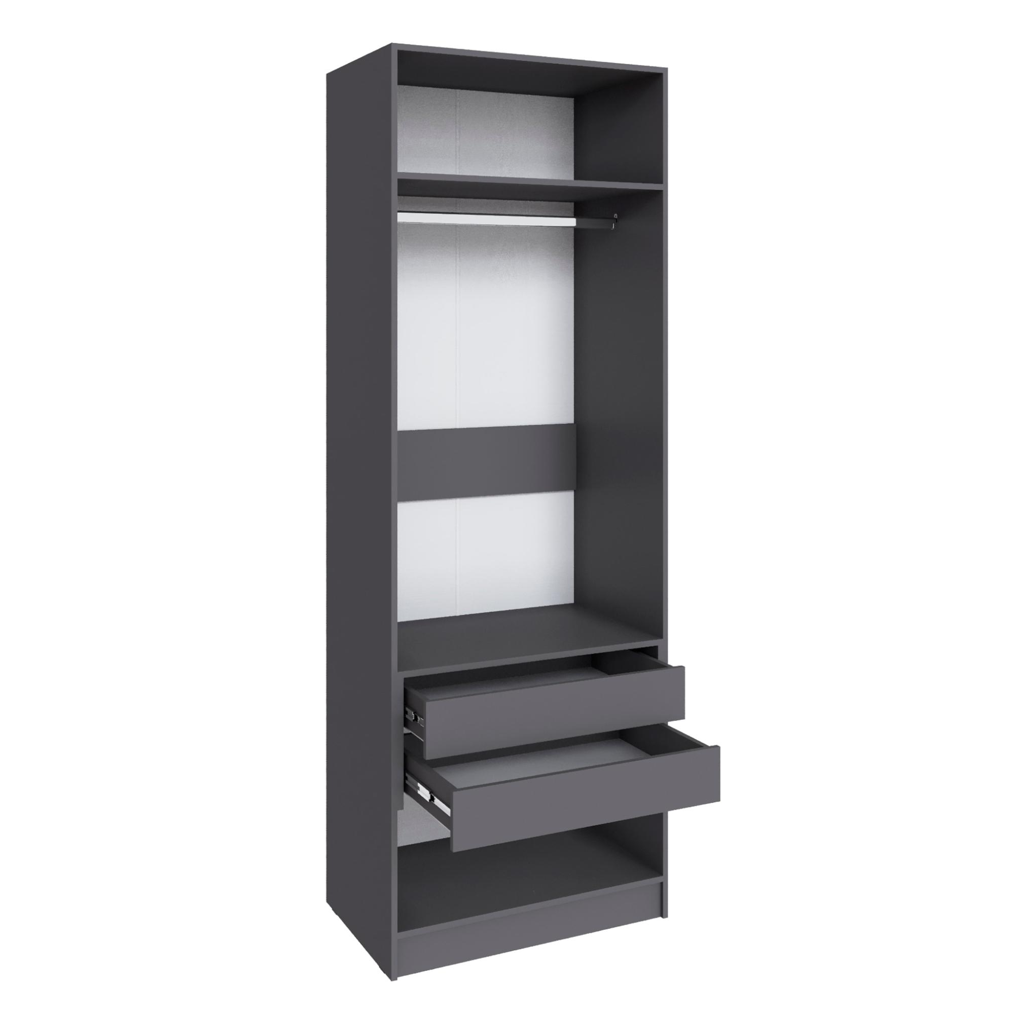 Шкаф Мадрид (0,8) с 2 ящ. внутри без зеркала графит серый