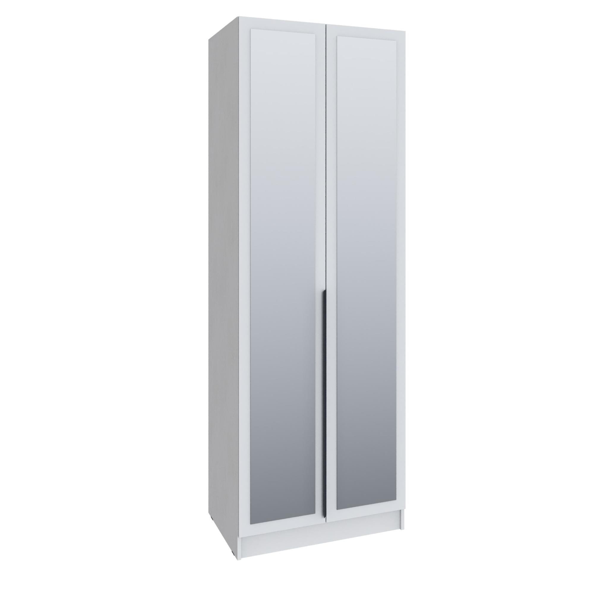 Шкаф Мадрид (0,8) с 2 ящ. внутри с зеркалом белый