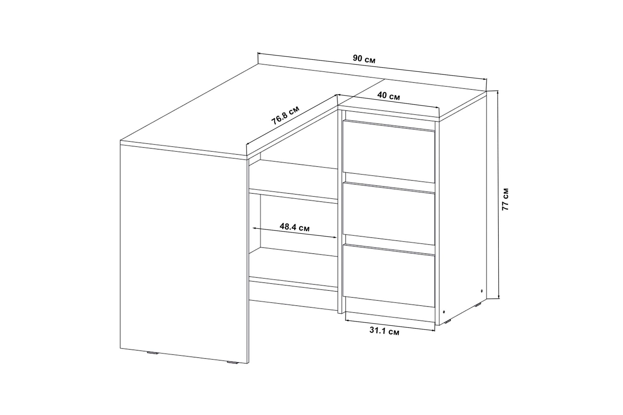Стол письменный угловой Айден белый