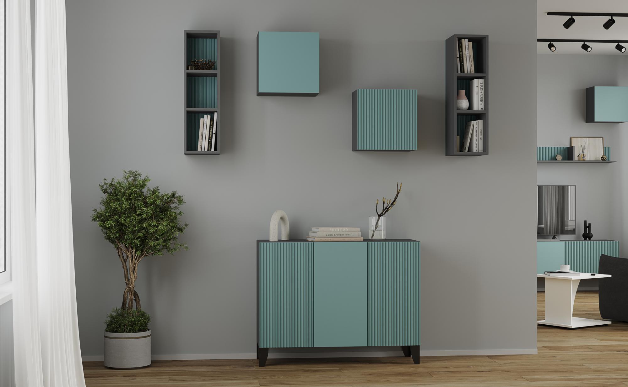 Полка навесная Сириния Куб 1, бриз