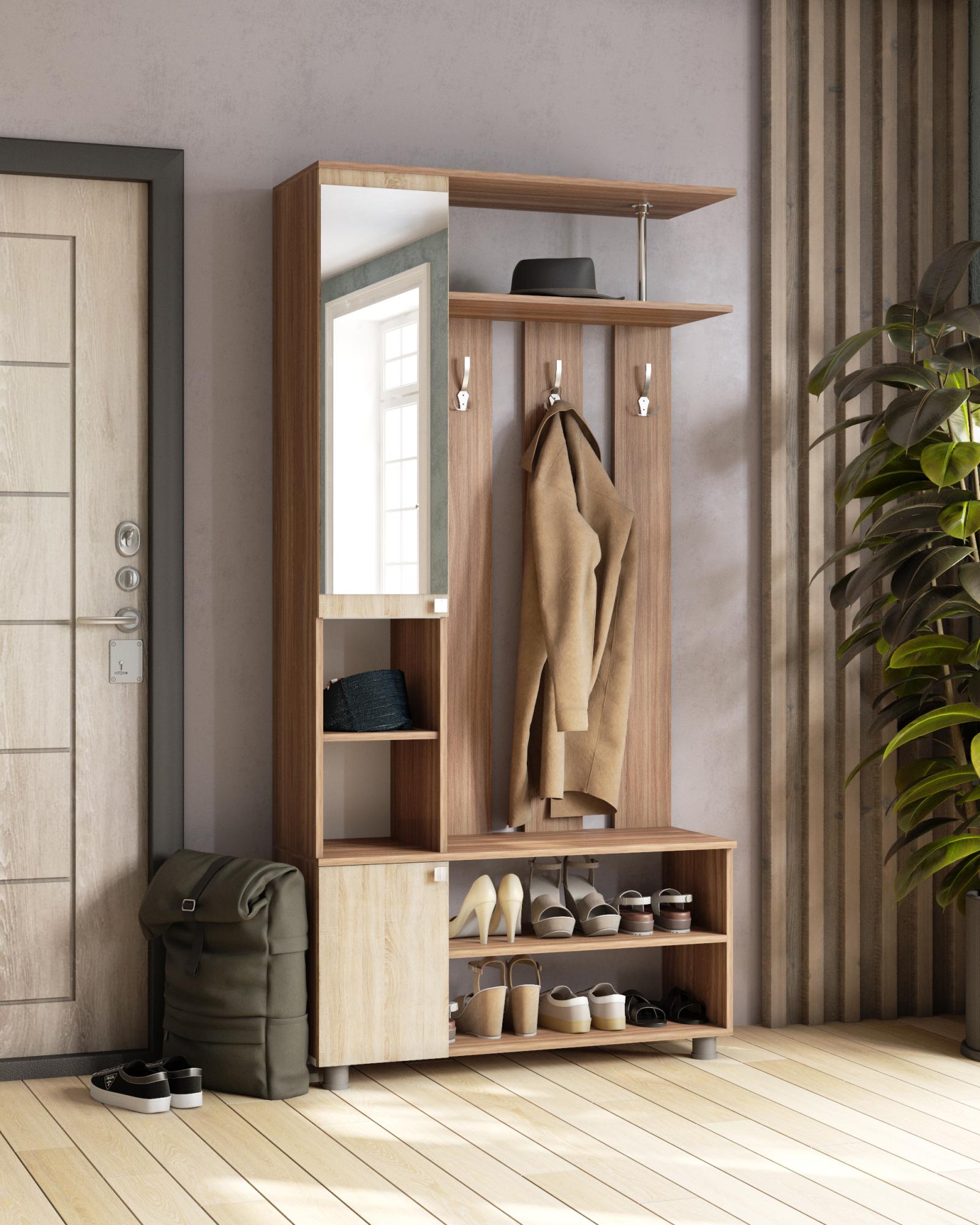 Прихожая Эконом, Ясень шимо, Дуб сонома