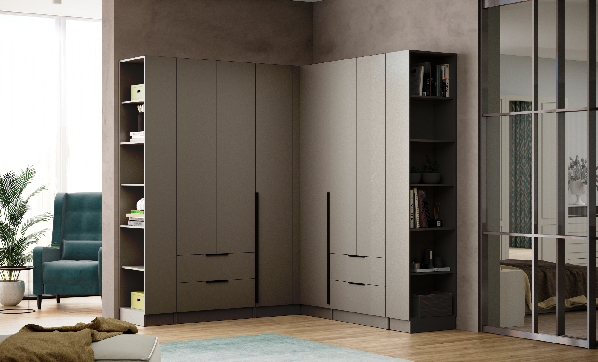 Шкаф Мадрид торцевой (0,25) графит серый