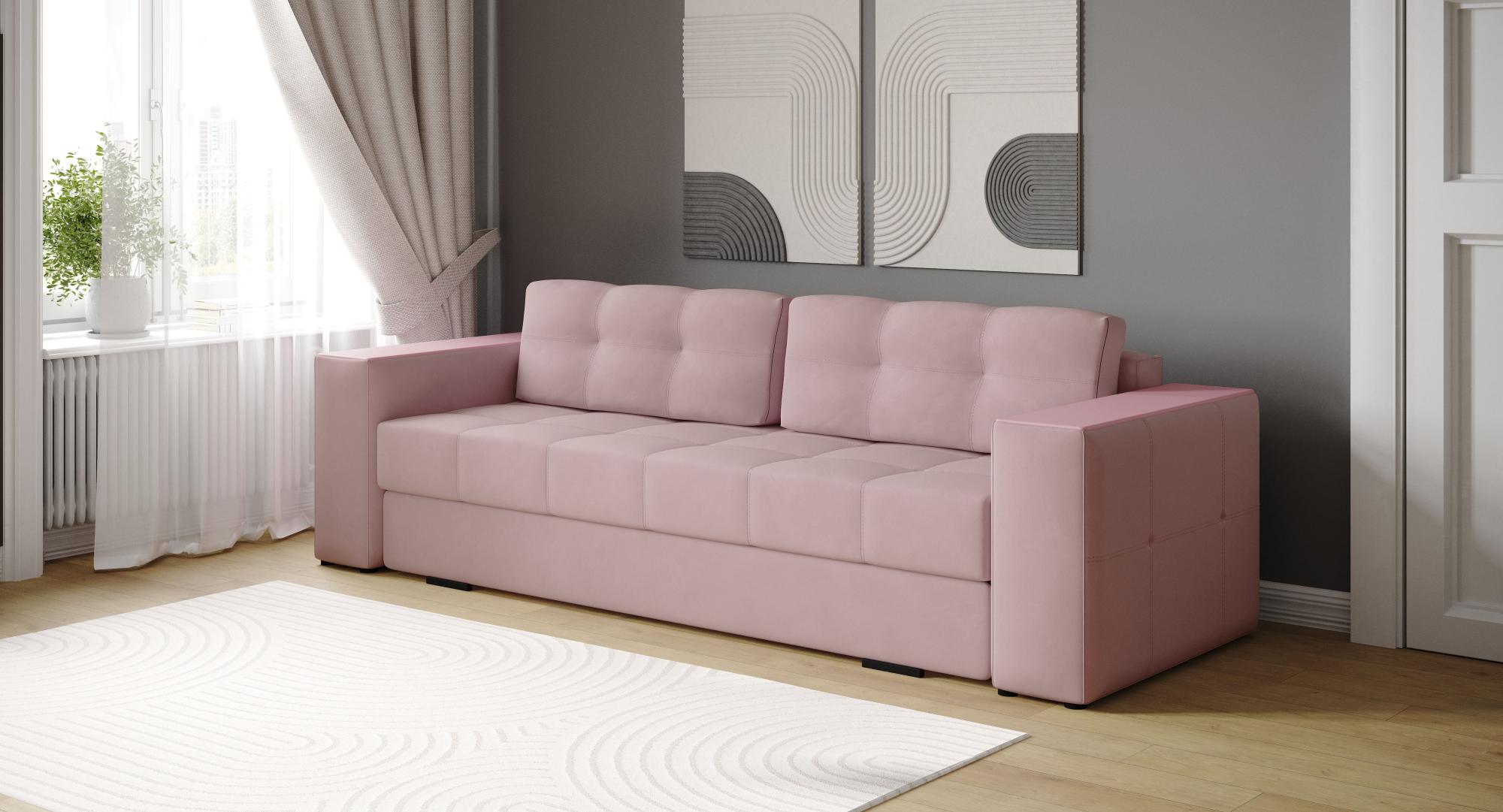 Диван раскладной Виконт, пыльная роза/мдф пудра