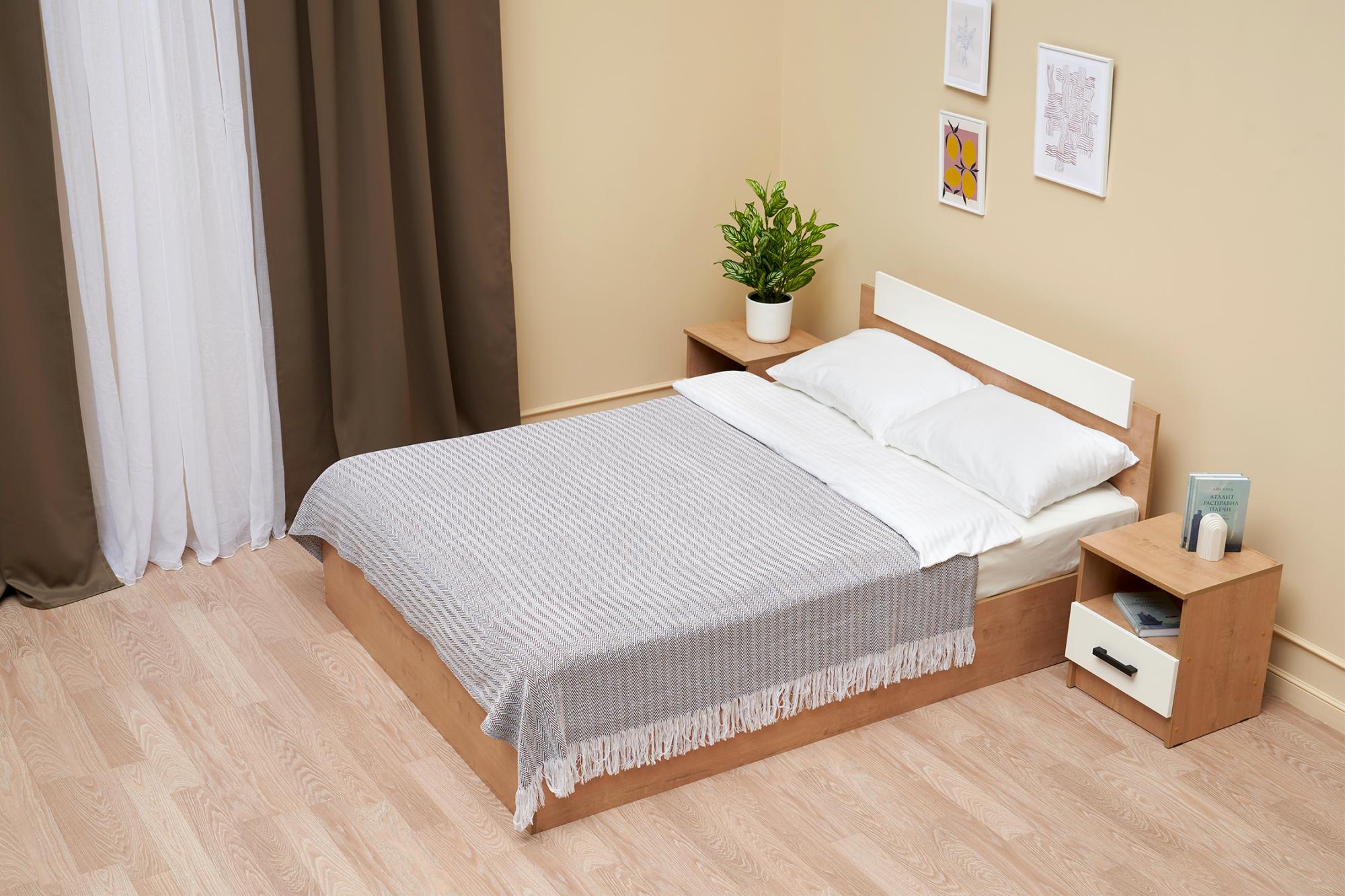 Кровать двухспальная Эко дуб вотан / белый