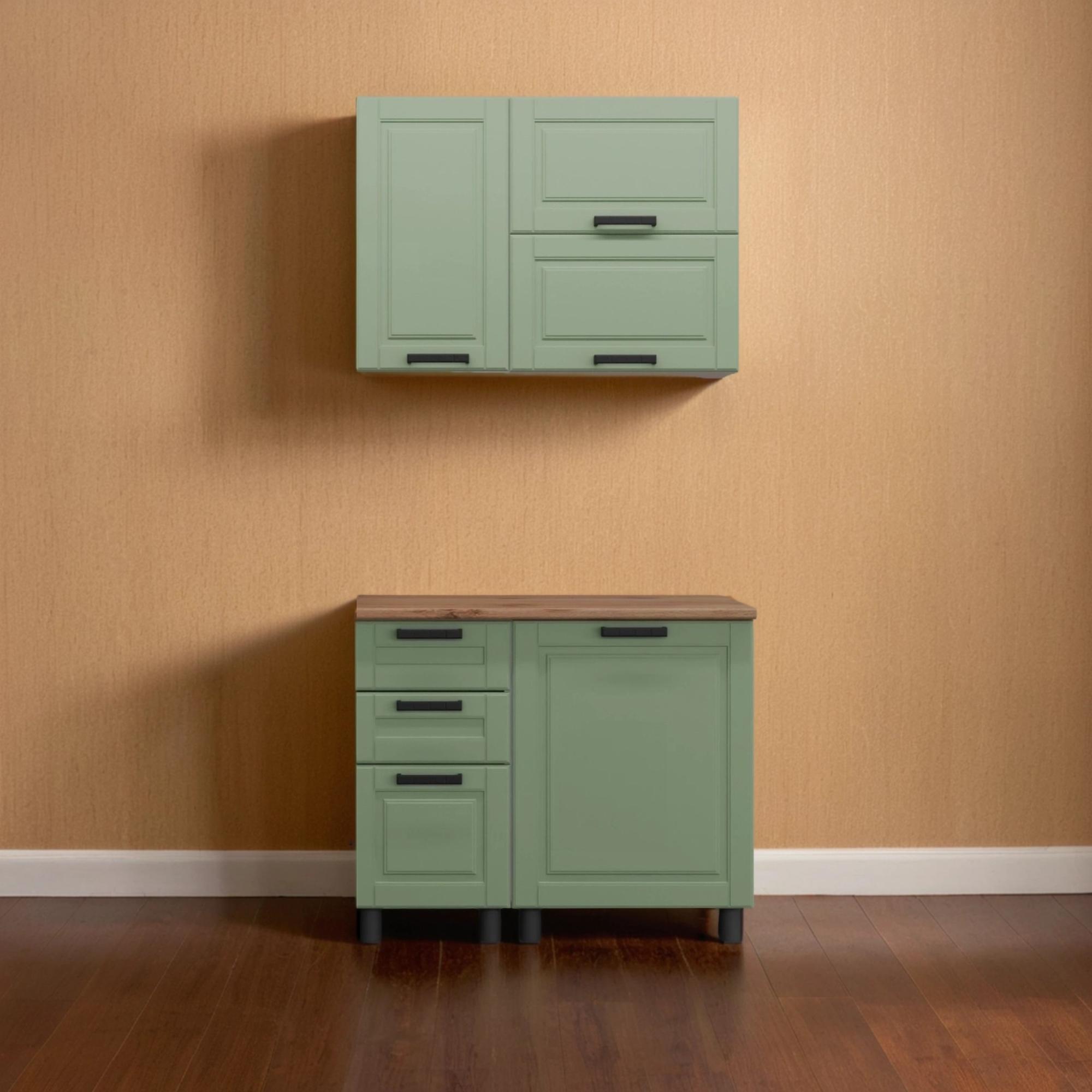 МК Аленушка Н3Я 400 Астра Фисташка,скоба черный (без столешницы)