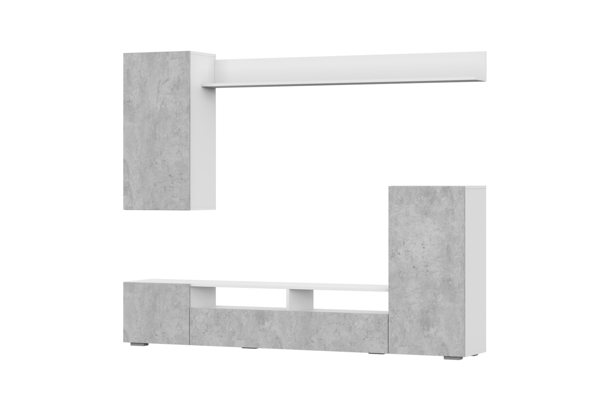 Гостиная Берн белый / цемент светлый