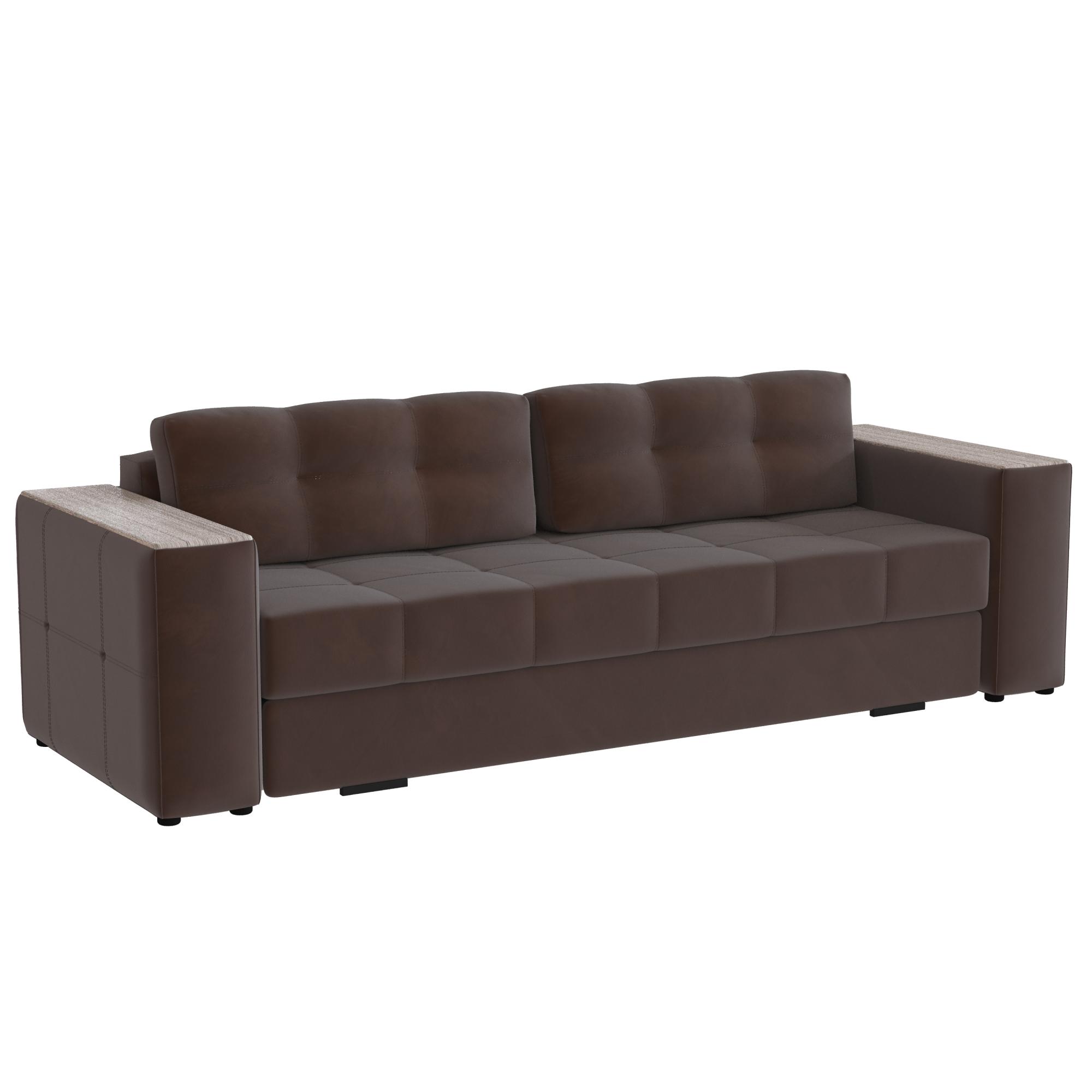 Диван раскладной Виконт, коричневый/мдф сандал белый