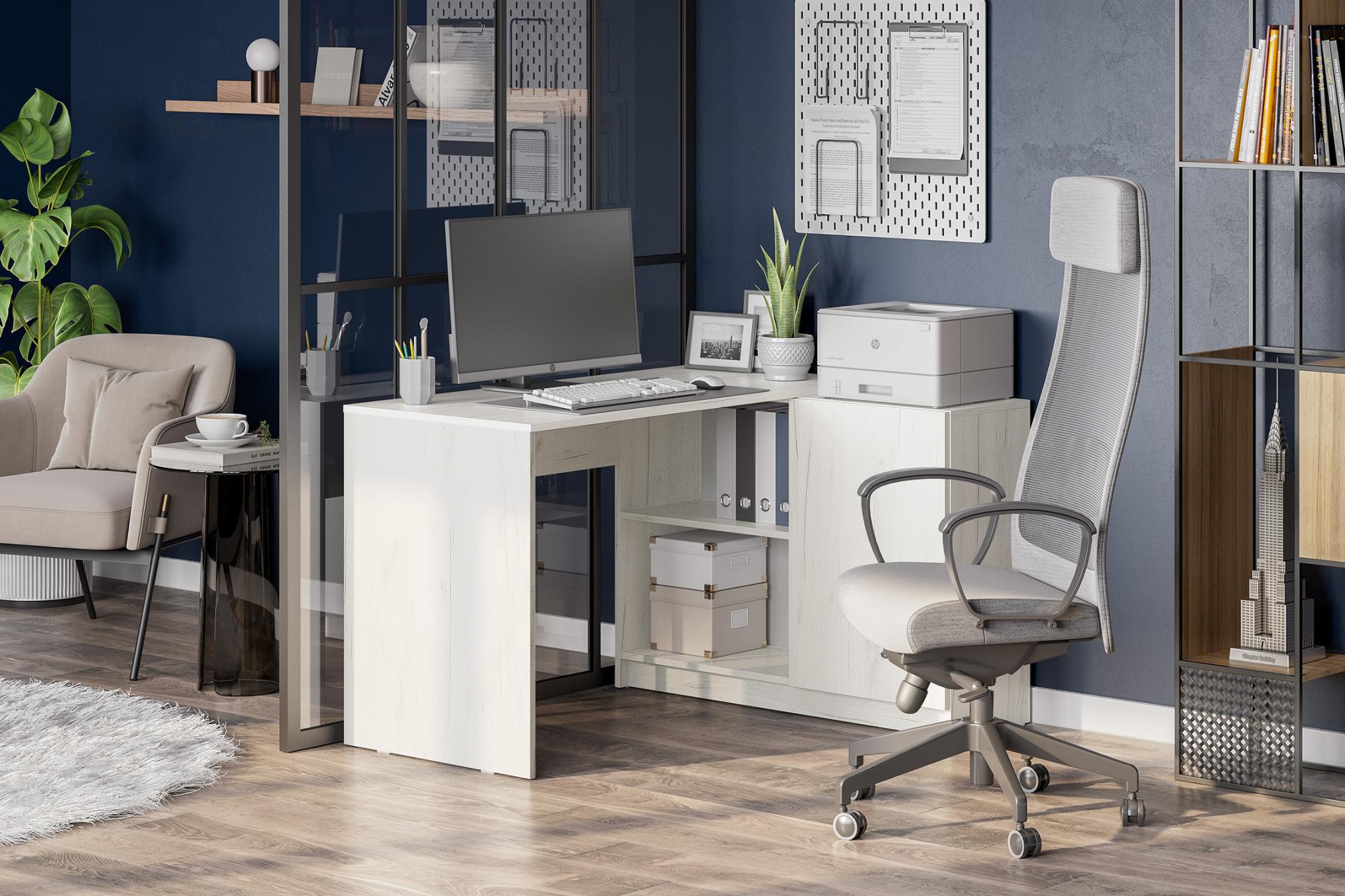 Письменный стол Майнд-03 дуб крафт белый