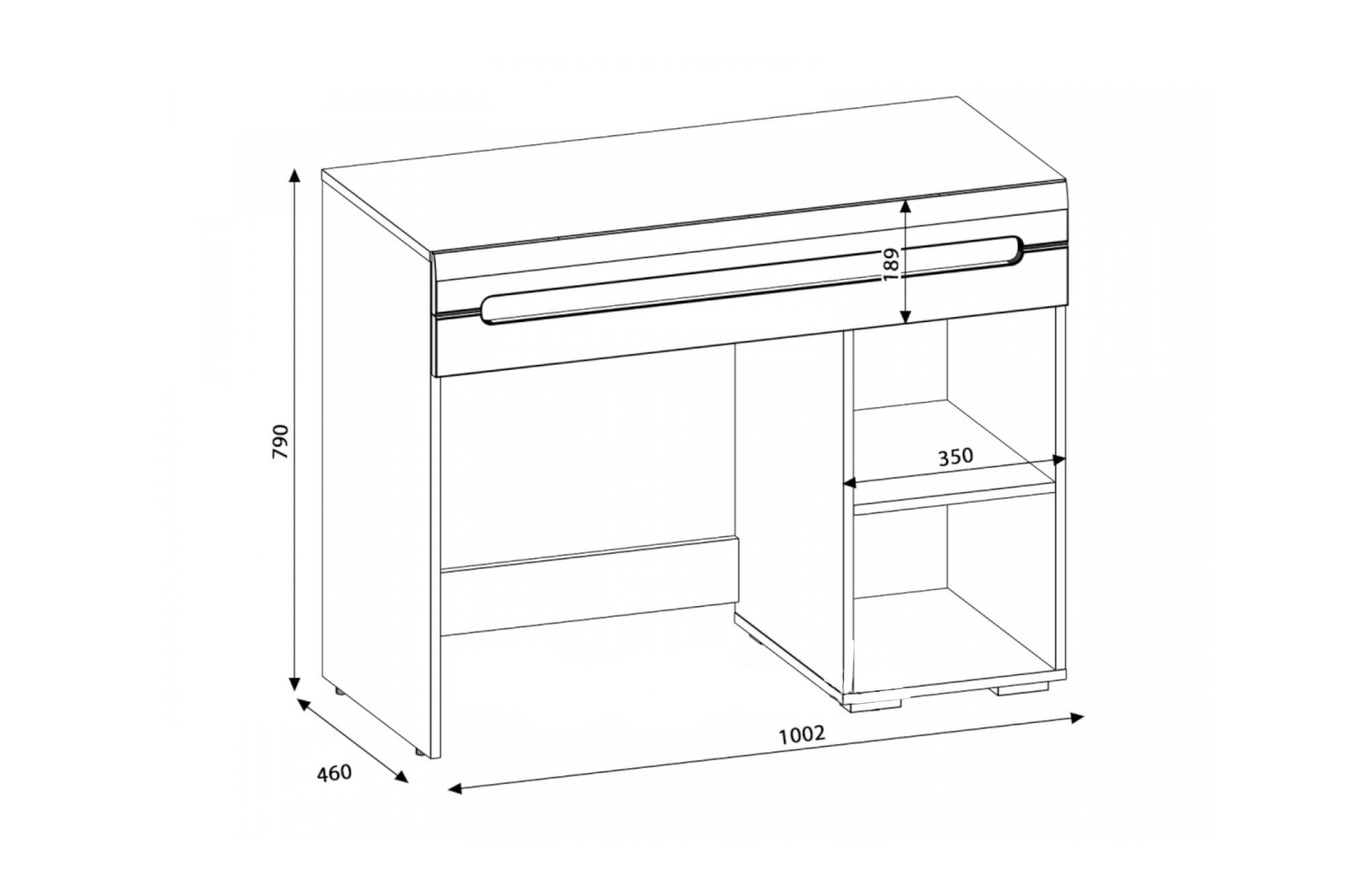 Стол туалетный Наоми дуб каньон / графит Стол туалетный Наоми дуб каньон / графит