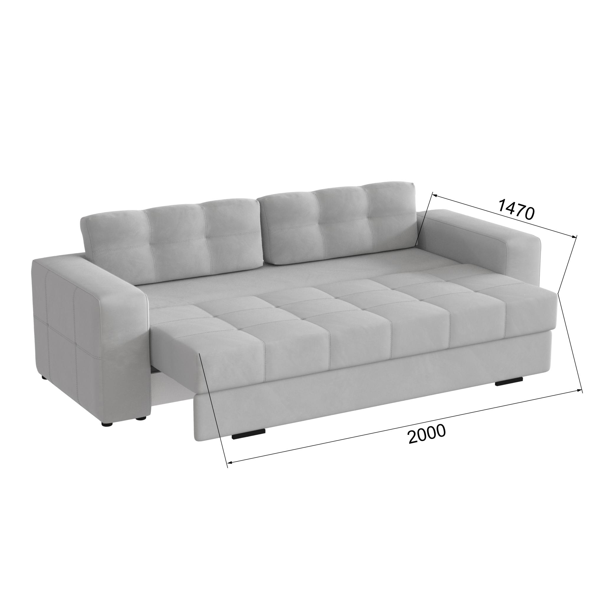 Диван раскладной Верден, светло-серый