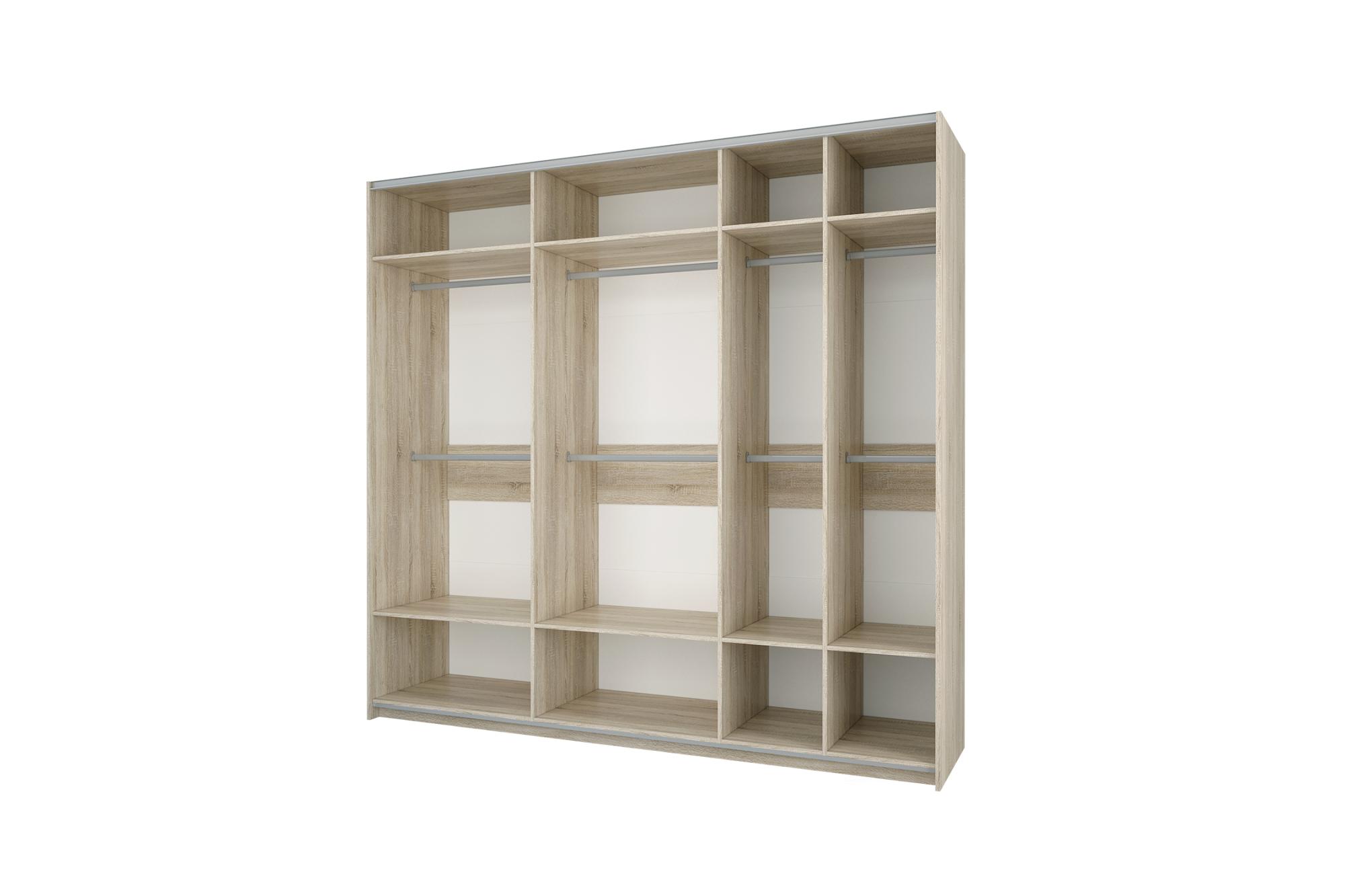 Шкаф-купе Fortune-14 2.4 м тип 3 сонома / белый / зеркало