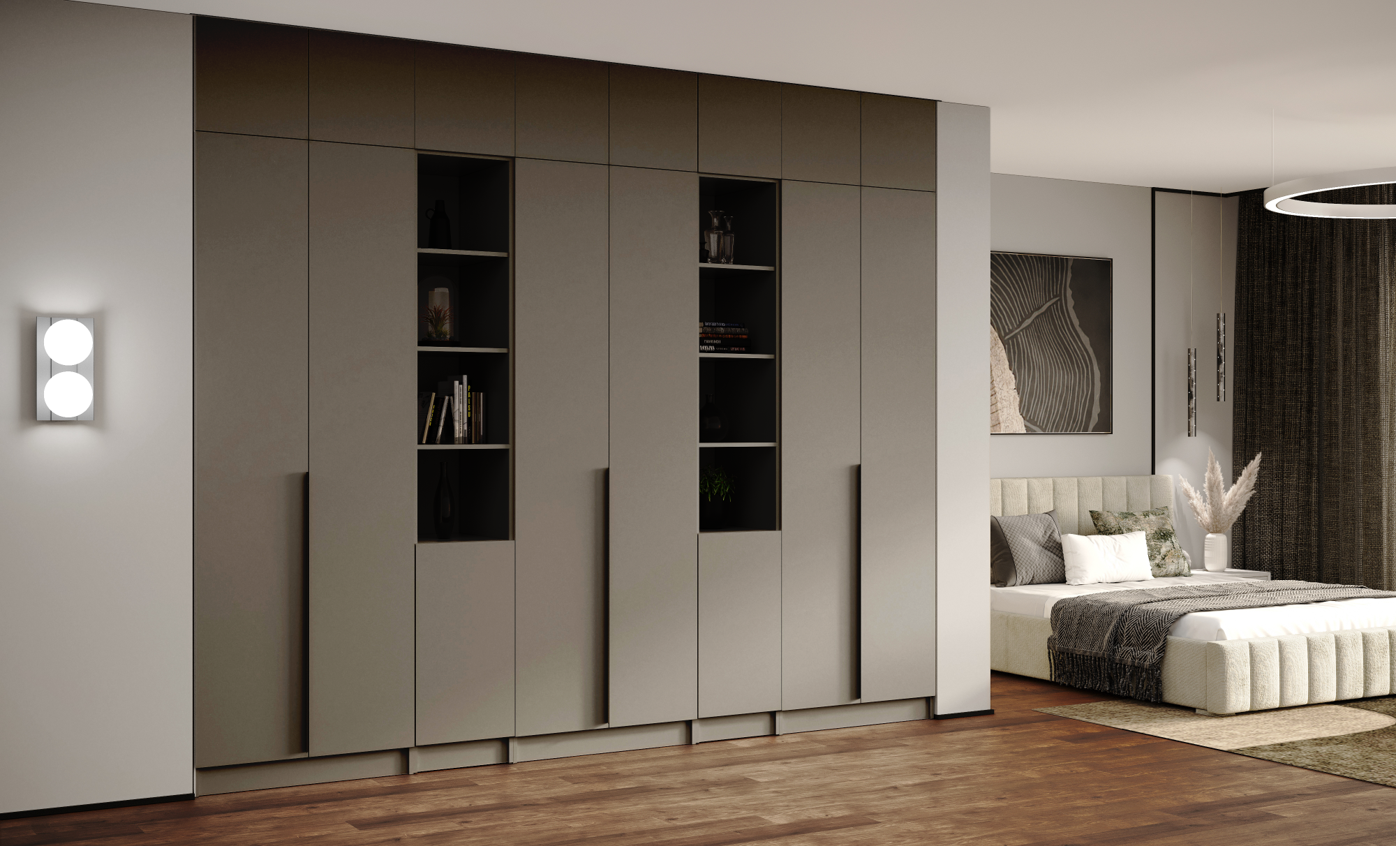 Шкаф Мадрид (0,8) с 2 ящ. внутри без зеркала графит серый