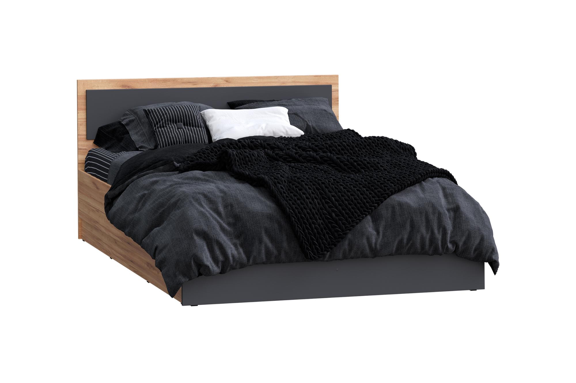 Кровать Мартина графит / дуб крафт