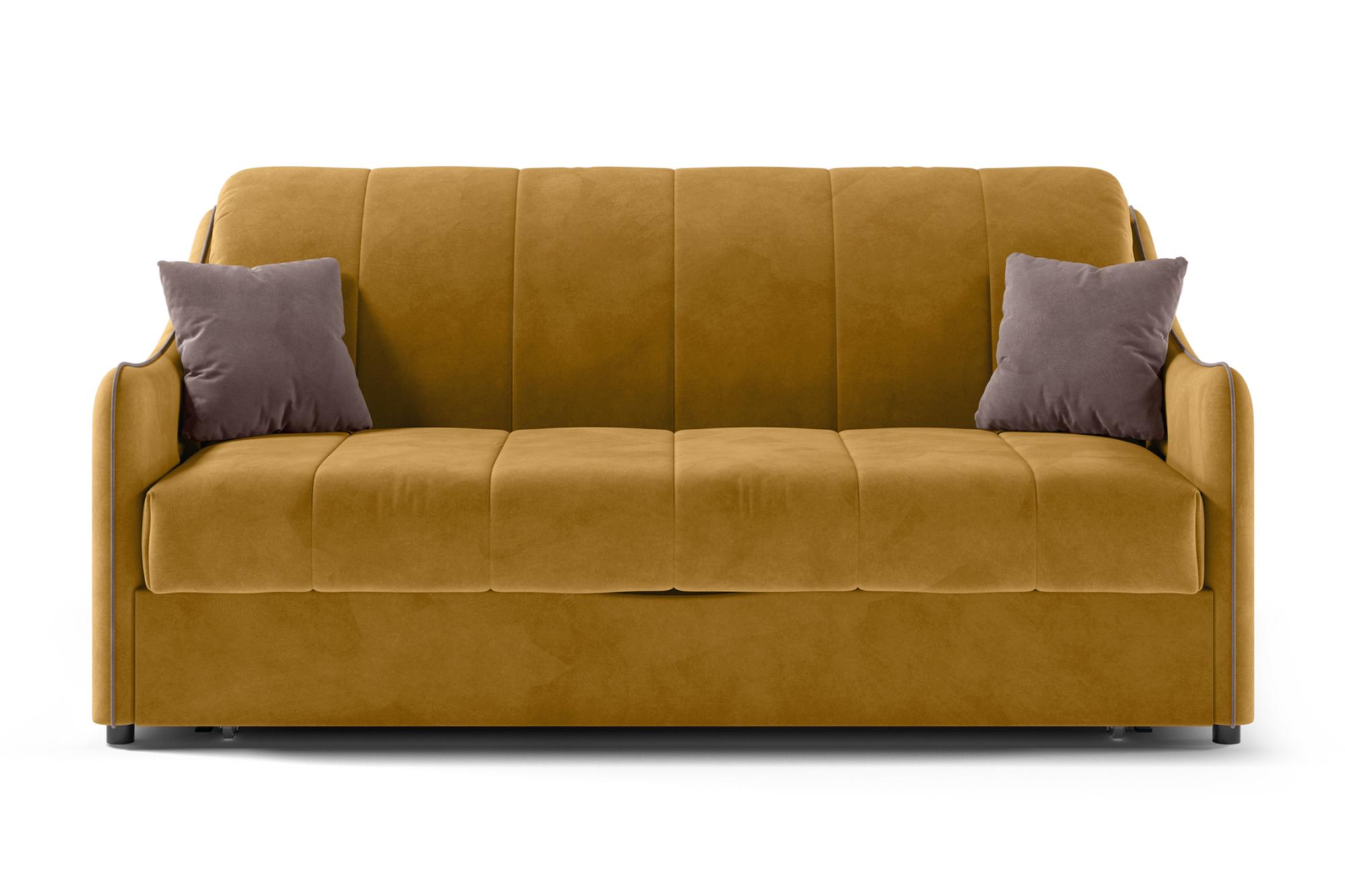 Диван аккордеон Эско горчичный / коричневый