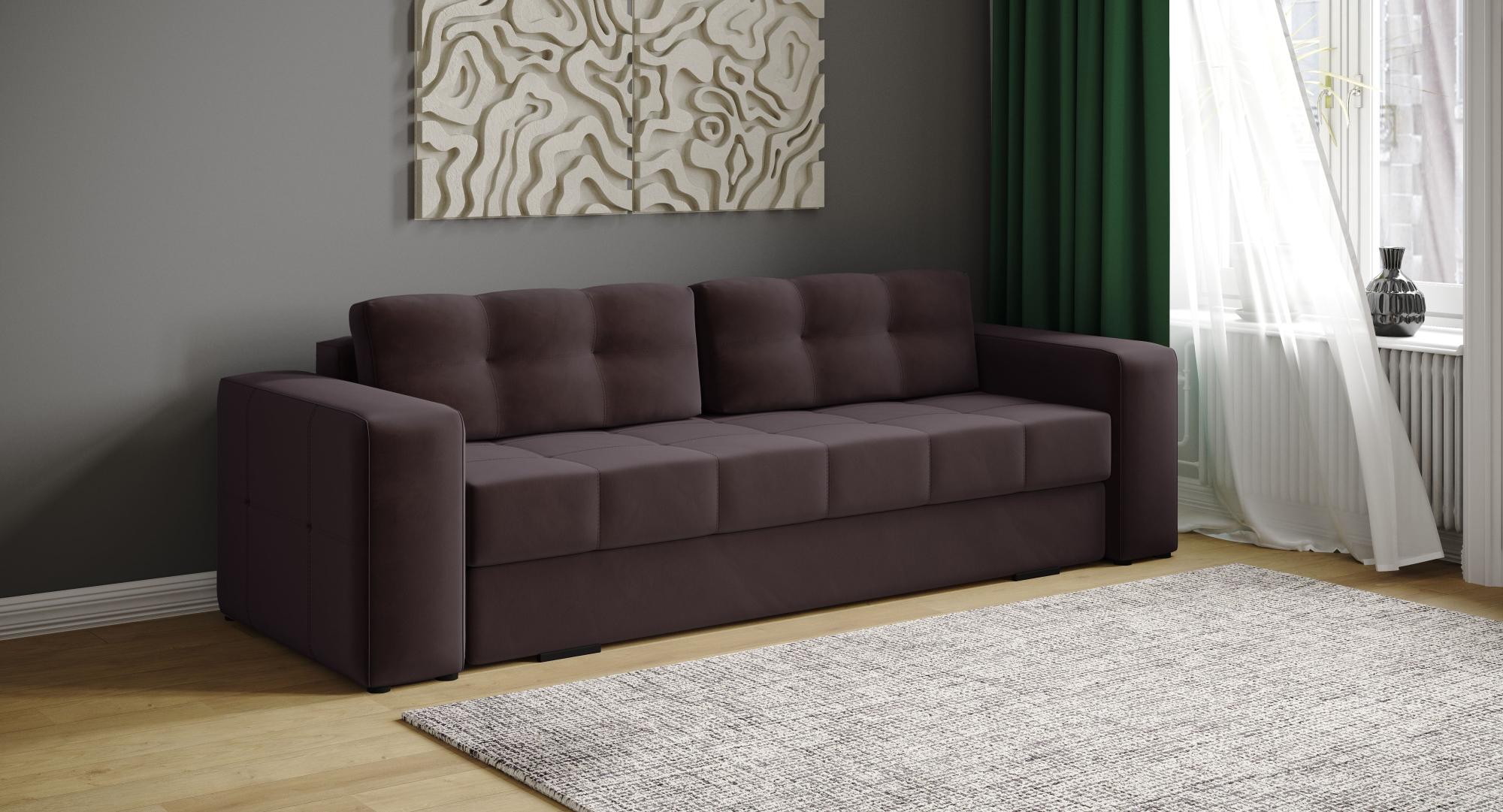 Диван раскладной Верден, коричневый