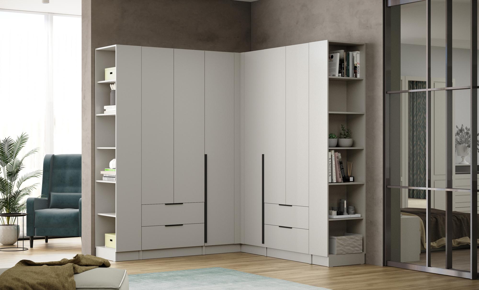 Шкаф Мадрид (0,4) с 3 ящ. внутри кашемир