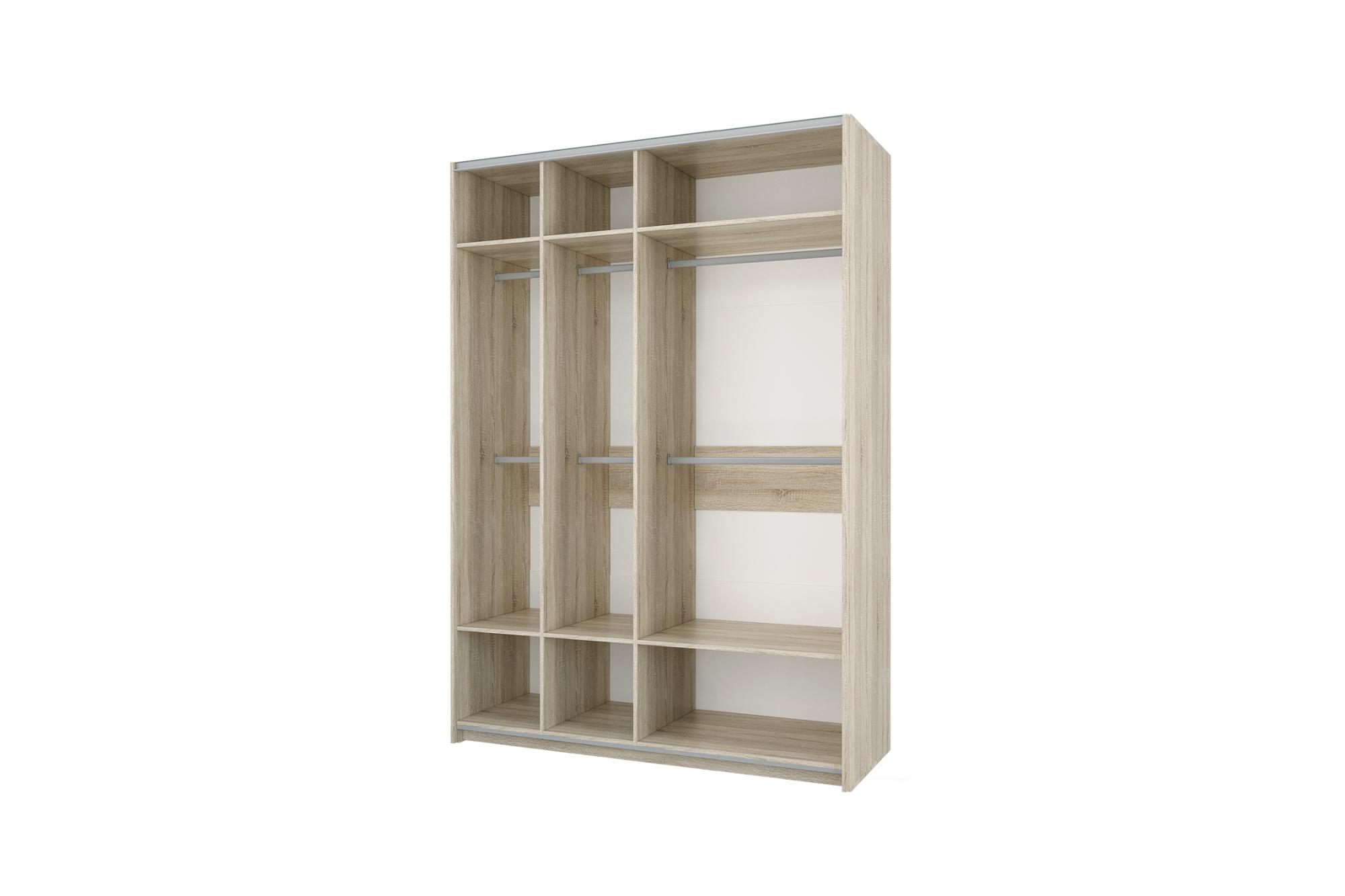 Шкаф-купе Fortune-6 1.6 м тип 2 сонома / белый / зеркало